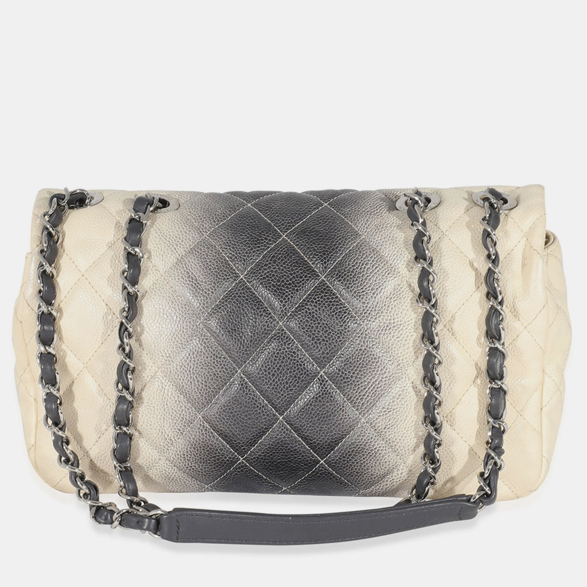 

Chanel Ombre Cream Quilted Caviar Medium Single Flap Bag