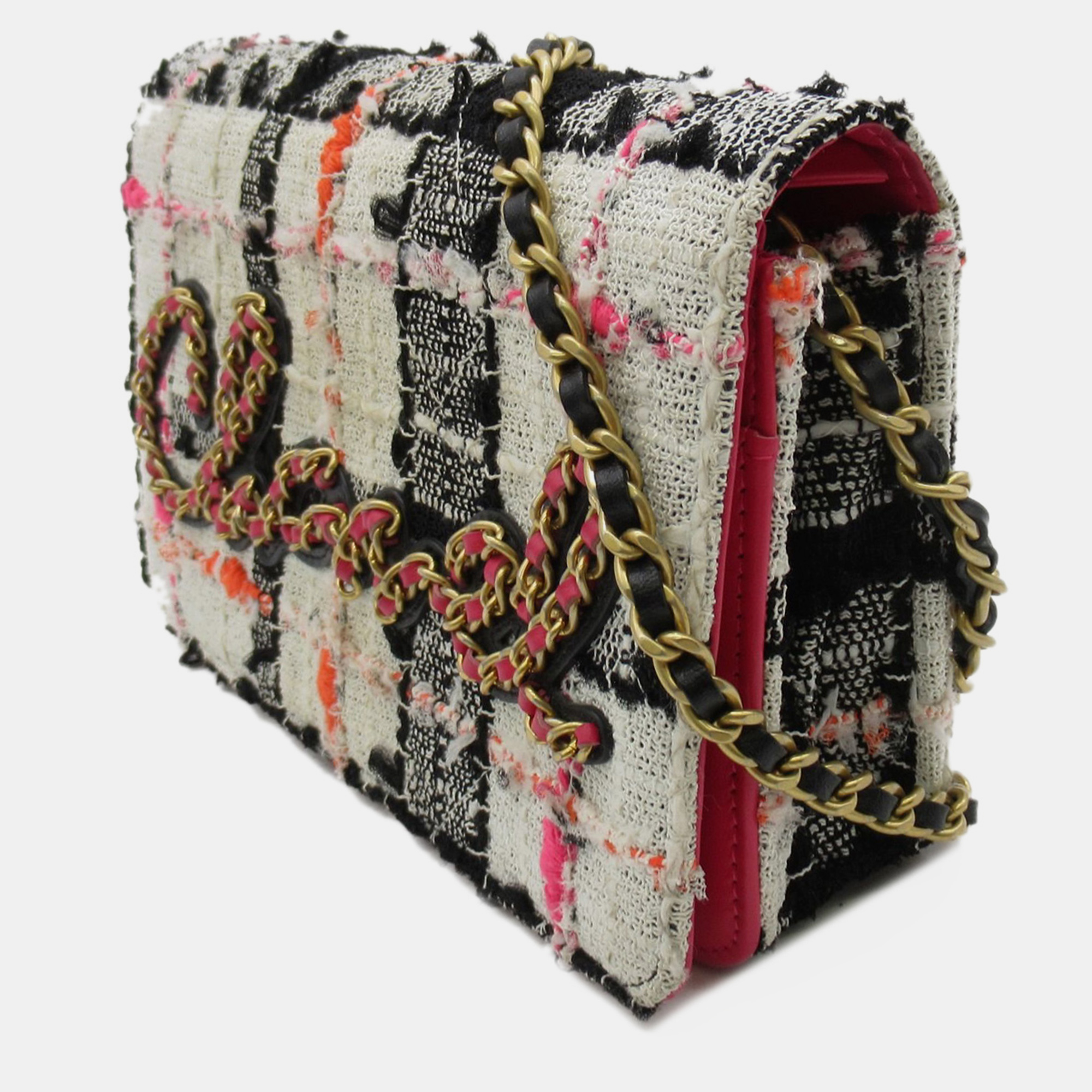 

Chanel Tweed Logo Wallet on Chain, Multicolor