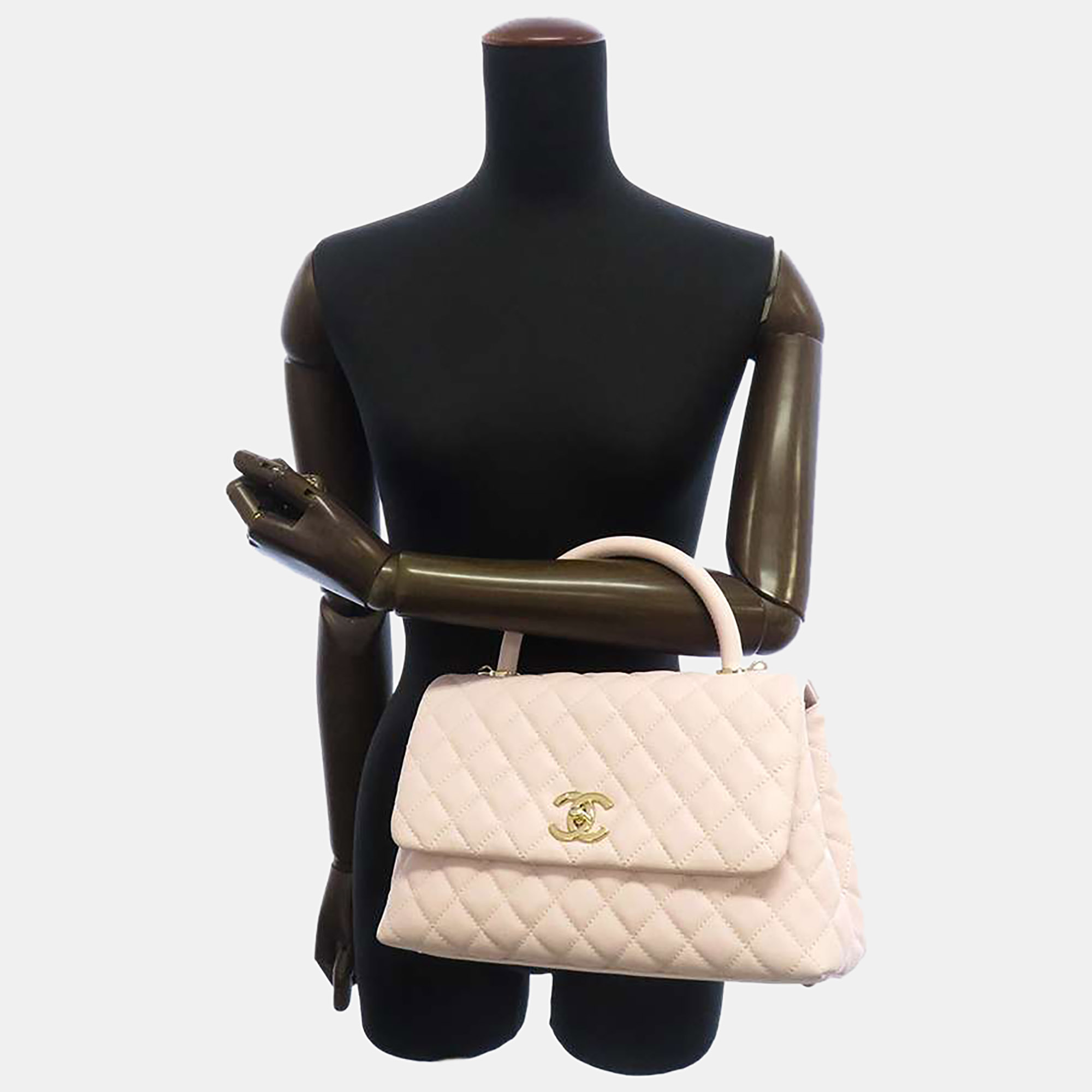 

Chanel Pink Caviar Leather Coco Top Handle Bag