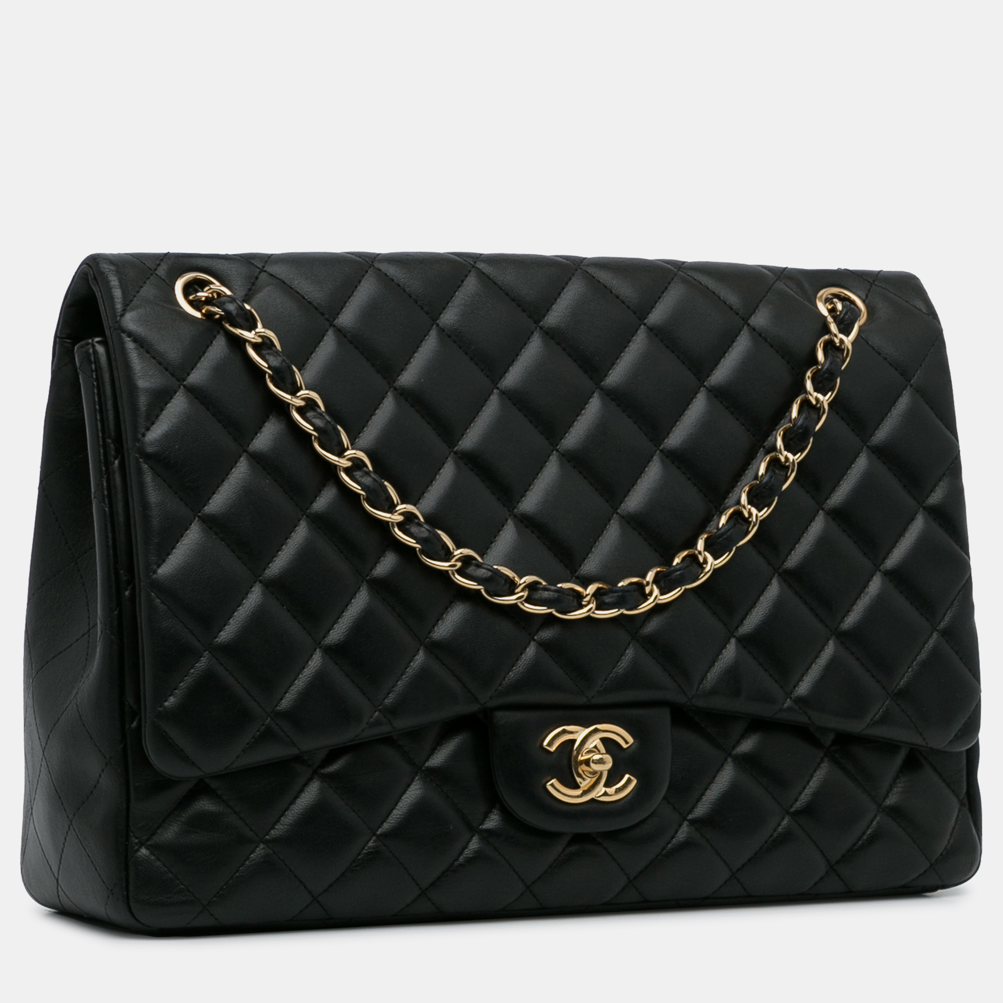 

Chanel Maxi Classic Lambskin Single Flap, Black