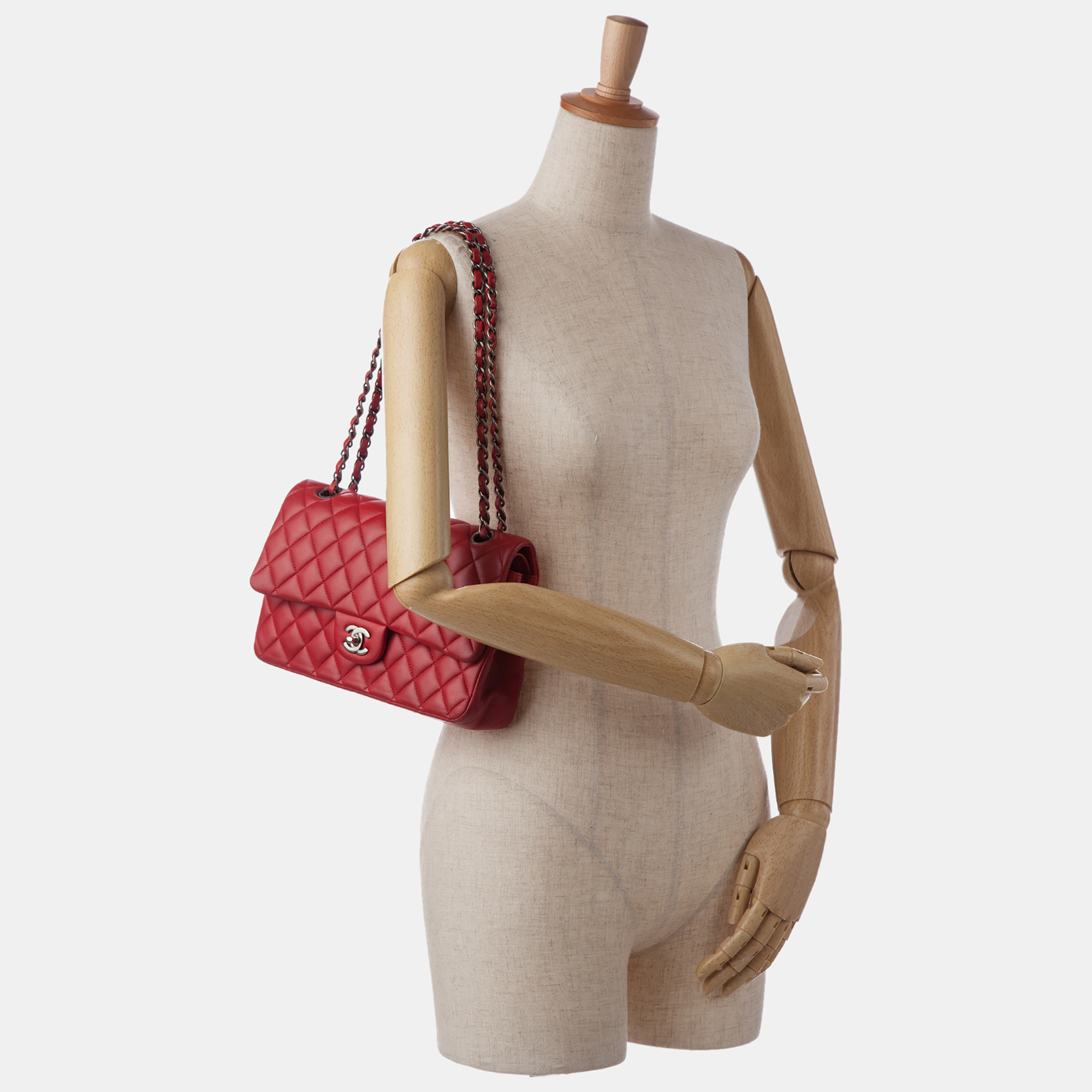 

Chanel Medium Classic Lambskin Double Flap, Red