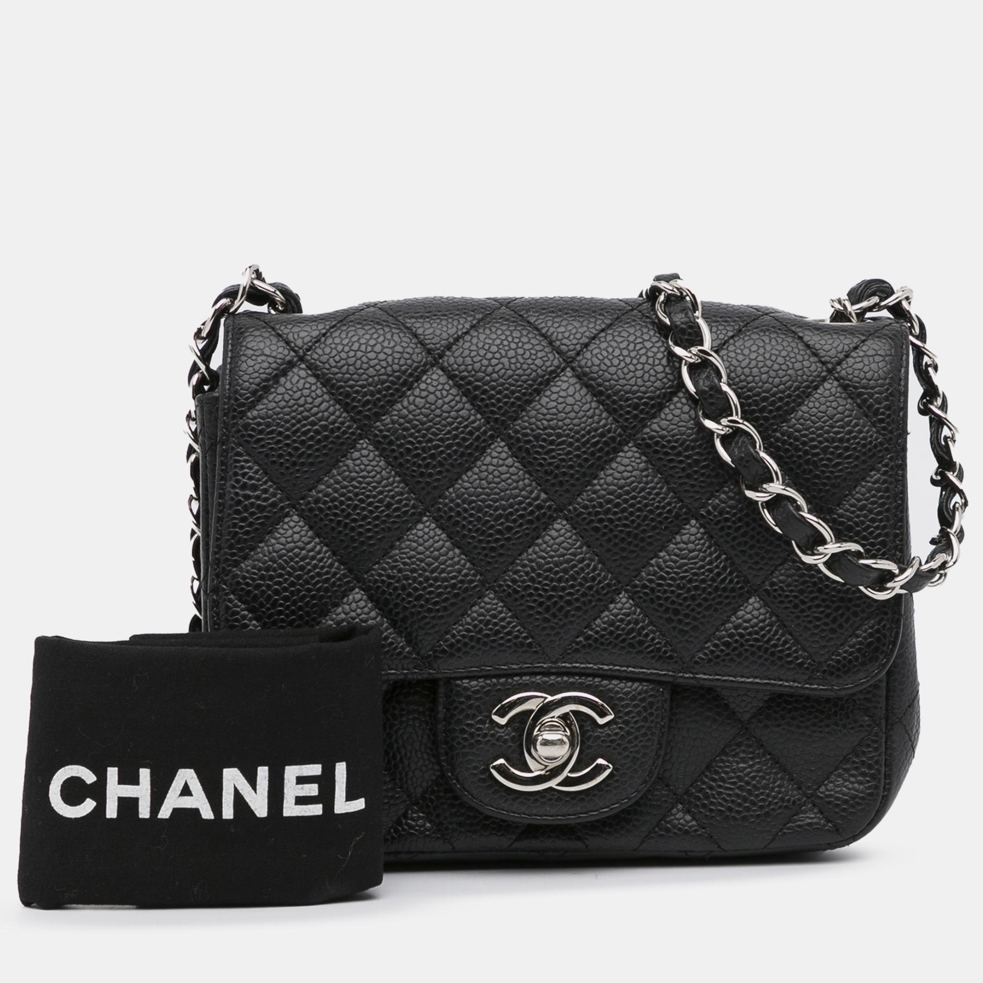 Chanel Mini Classic Square Caviar Leather Flap Bag Chanel