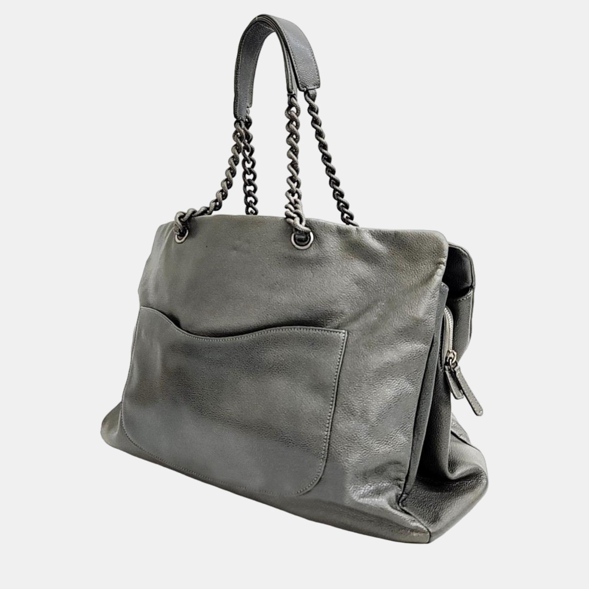 

Chanel Grey caviar CC shoulder bag