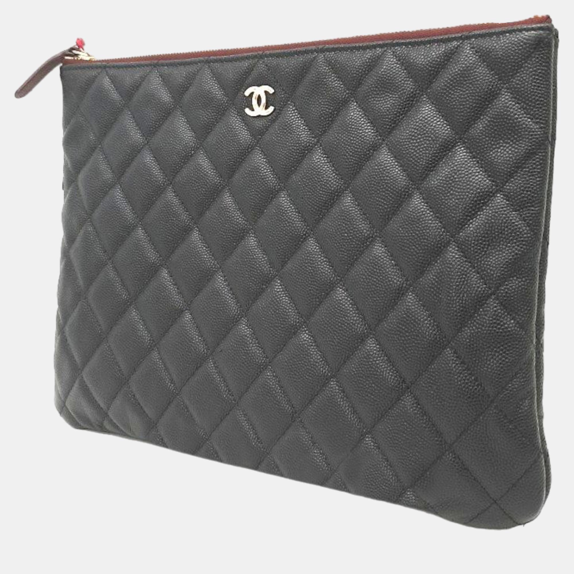 

Chanel Caviar Leather CC Wallets, Black