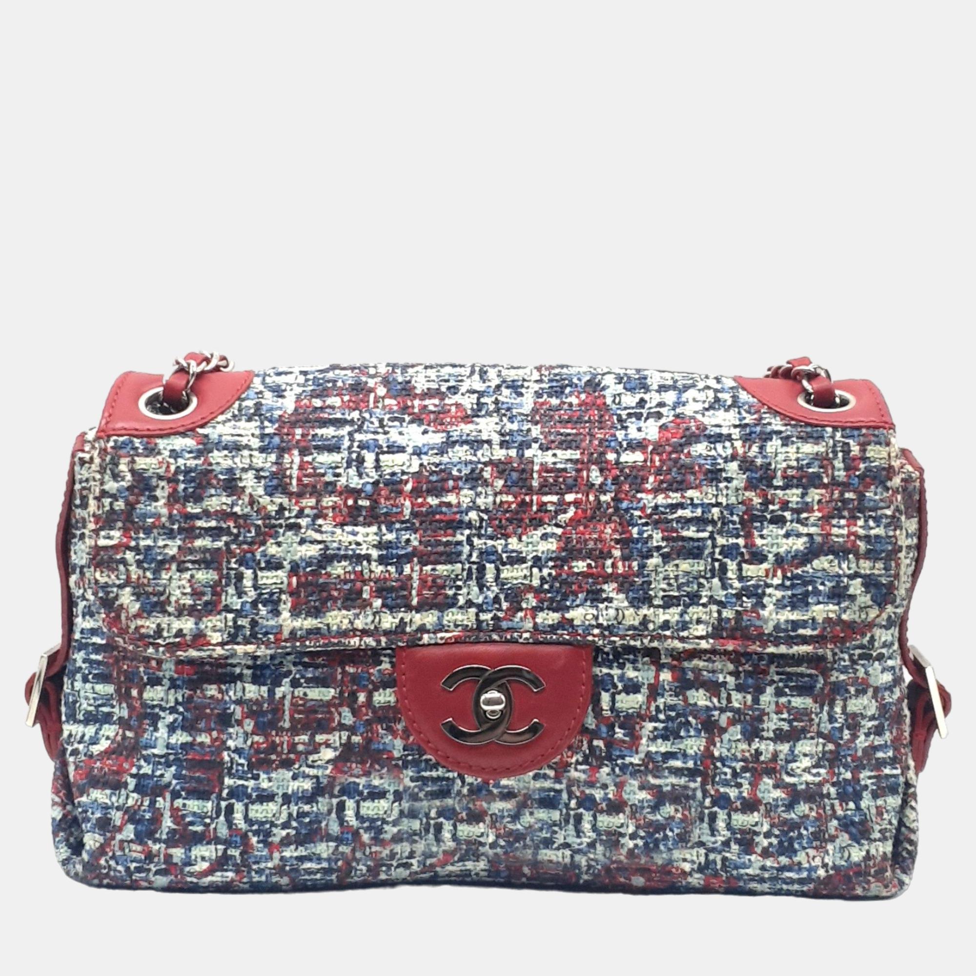 

Chanel Multicolour Tweed CC Chain Single Flap Shoulder Bag, Multicolor