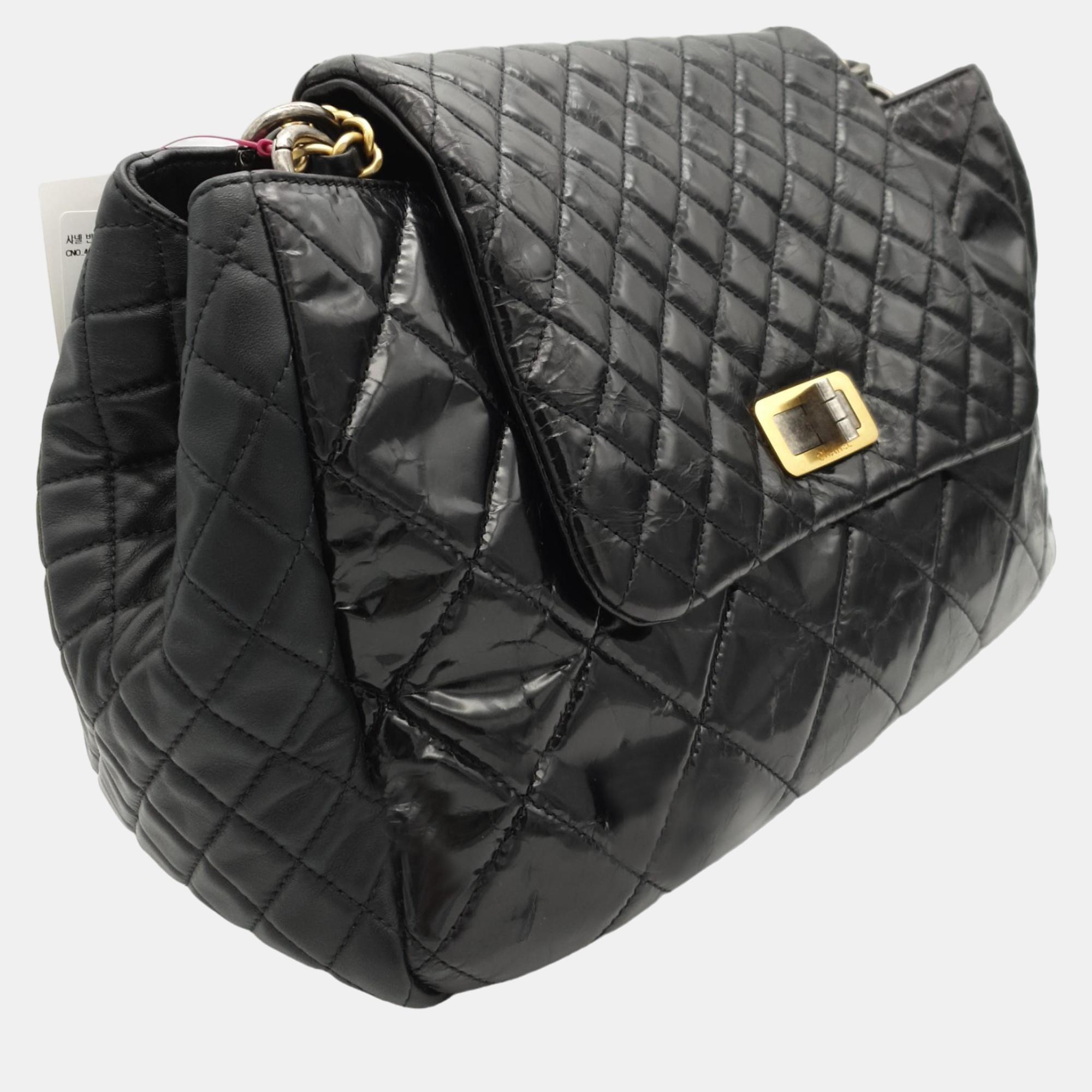 

Chanel Black Leather Reissue Accordion Flap Bag