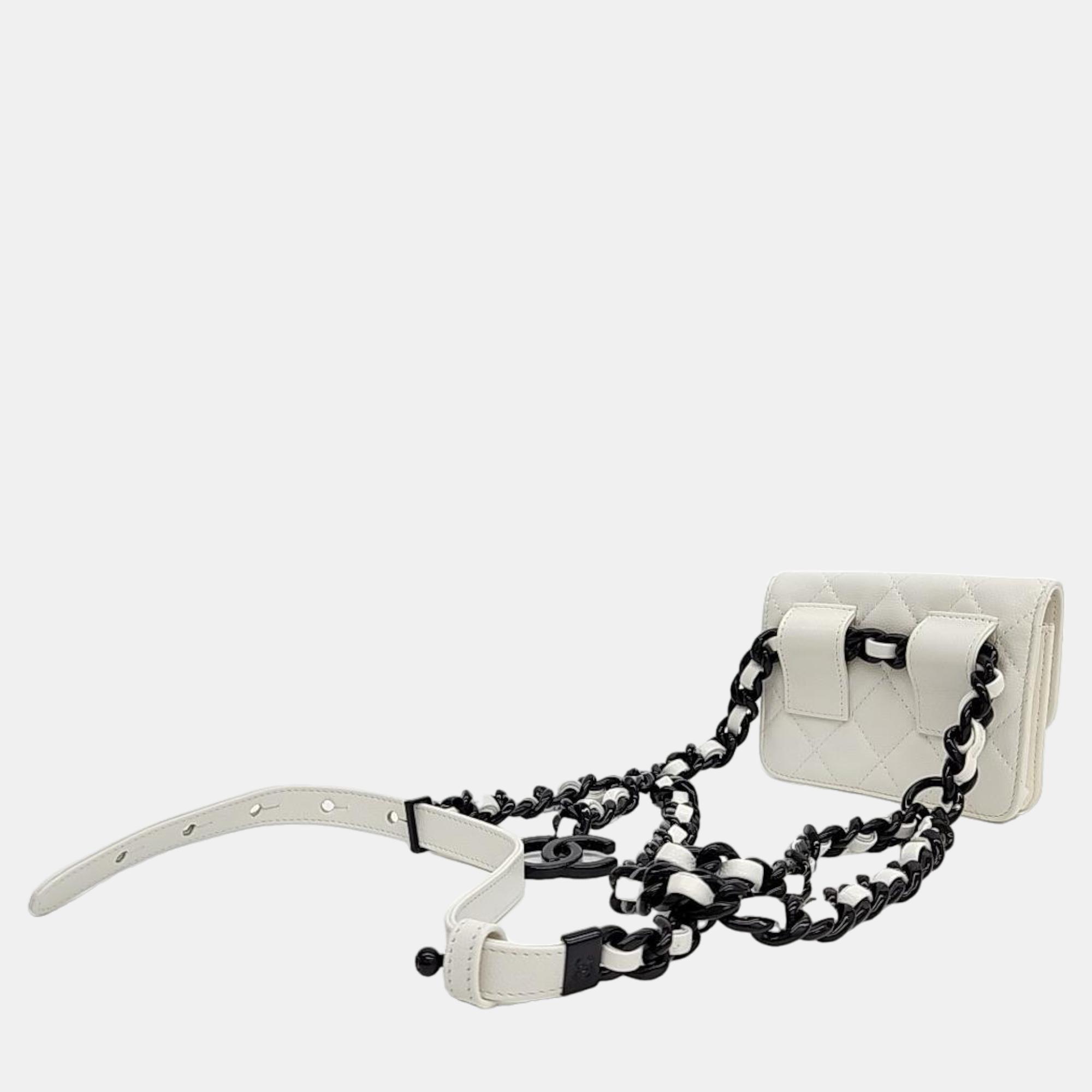 

Chanel White Leather CC Belt Bag