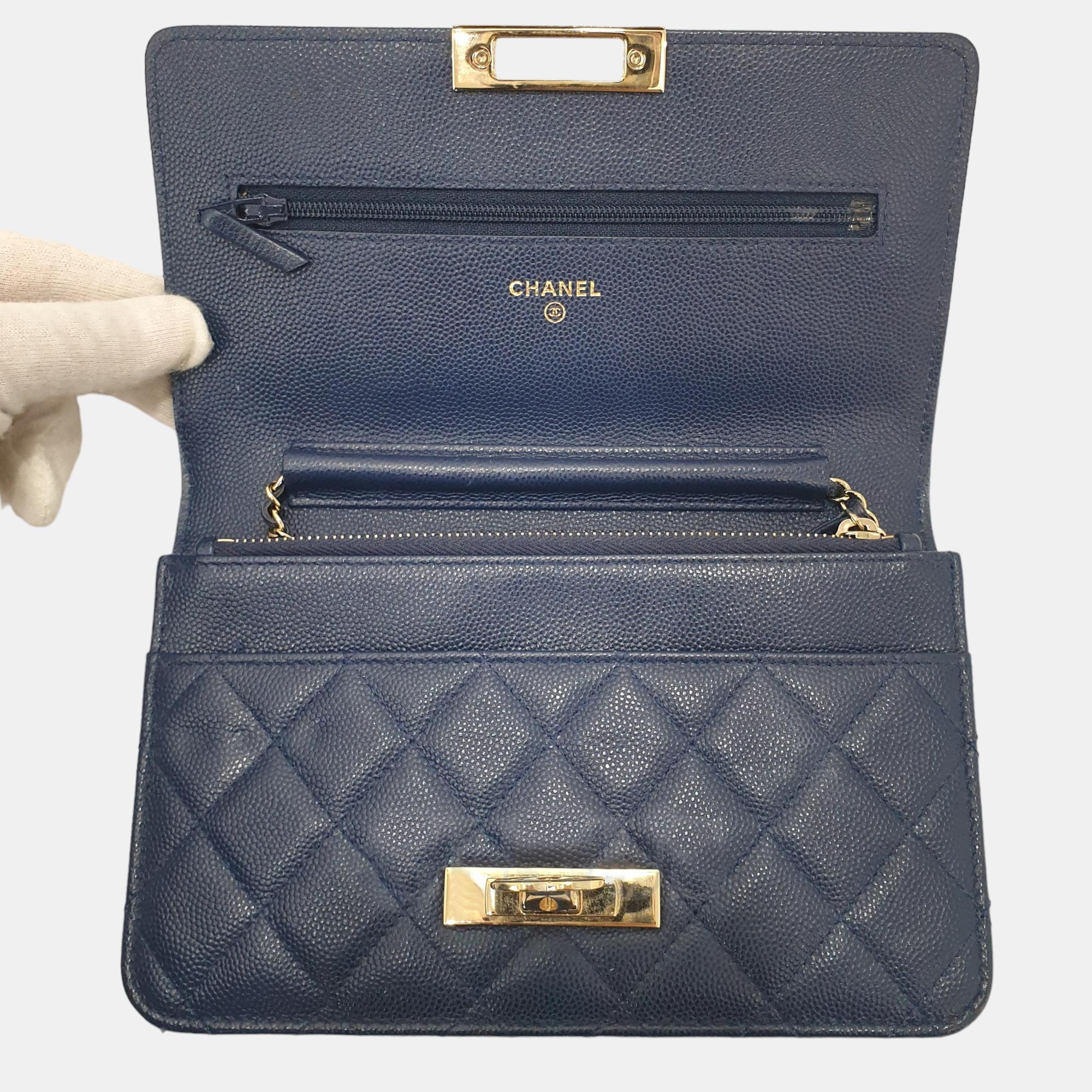 

Chanel Blue Leather Classic Wallet on Chain