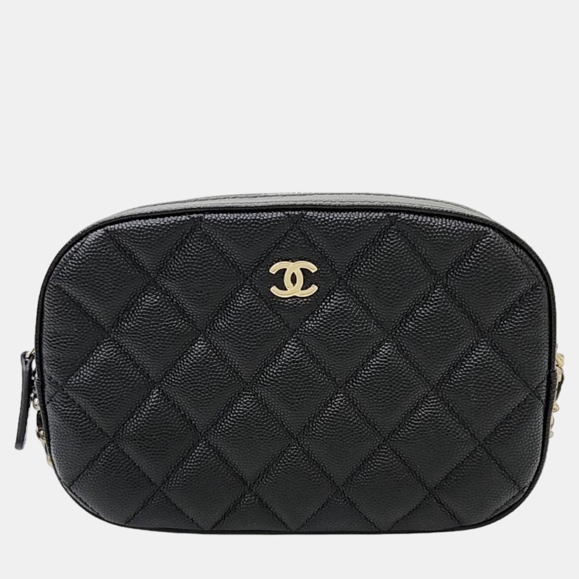 

Chanel Black Caviar Leather CC Camera Shoulder Bag