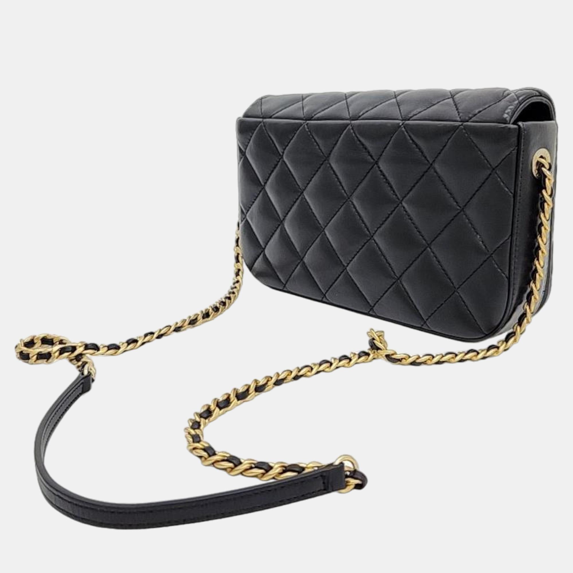 

Chanel Black Leather CC Flap Bag