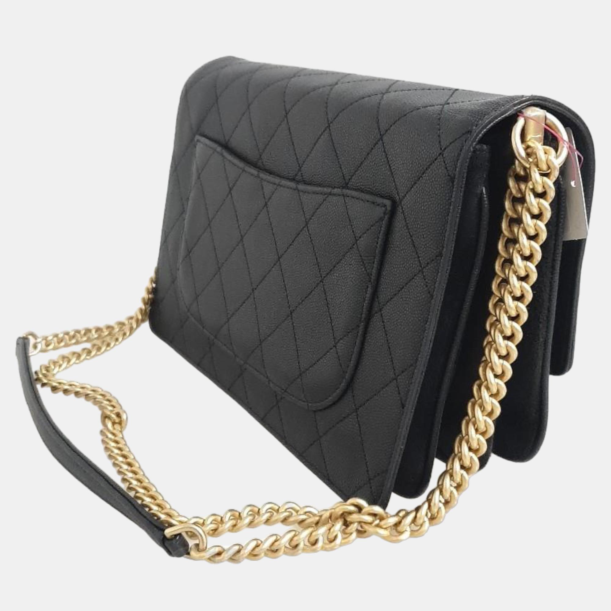 

Chanel Black Leather and Suede Coco Flap Shoulder Bag