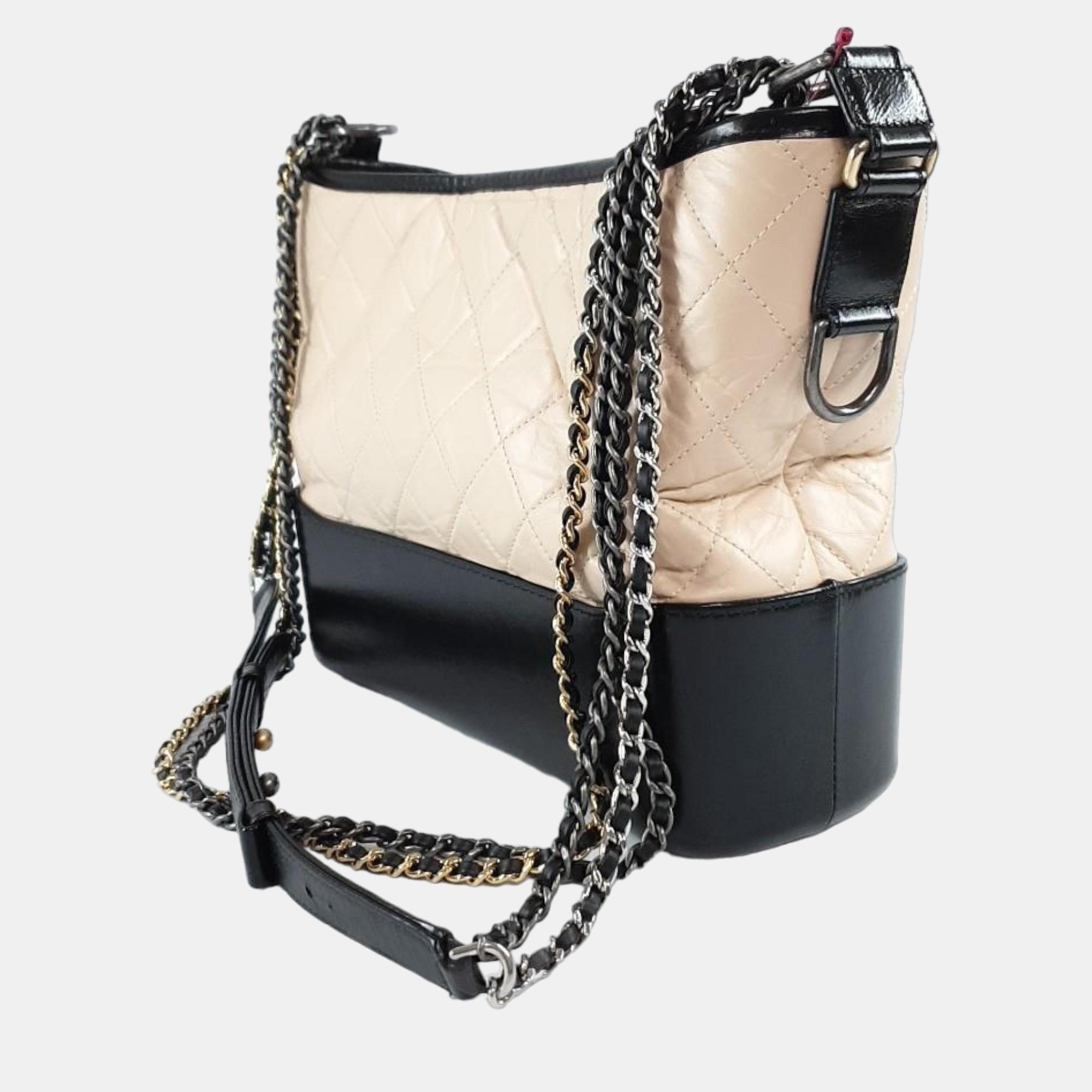 

Chanel Beige/Black Leather  Gabrielle Shoulder Bag