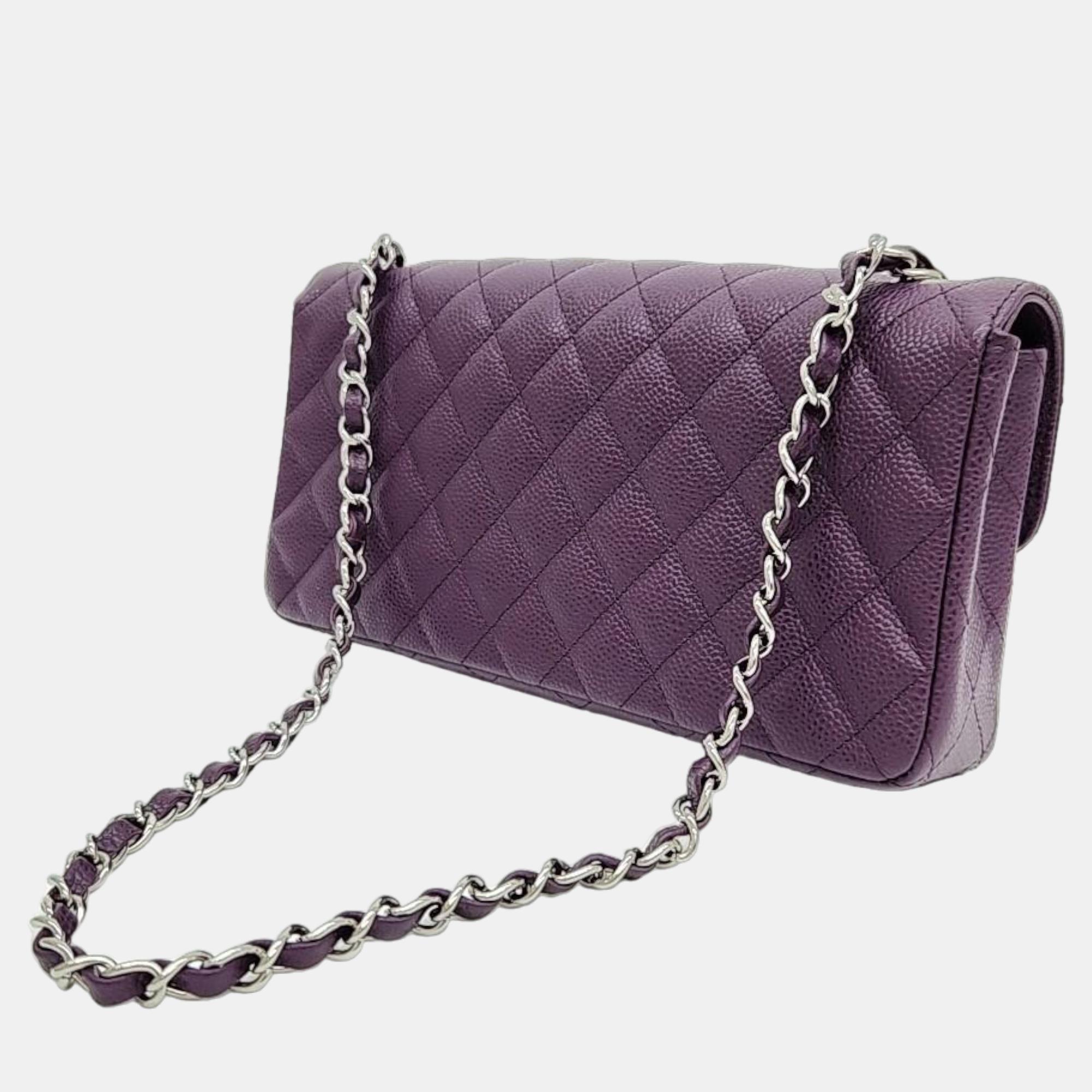 

Chanel Purple Caviar New Classic Baguette Bag