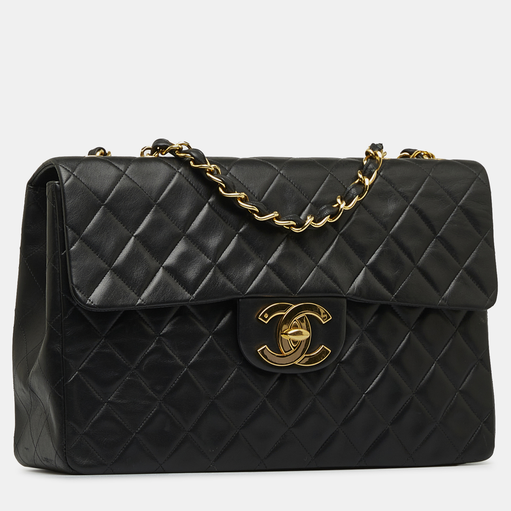 

Chanel Maxi  Classic Lambskin Single Flap, Black