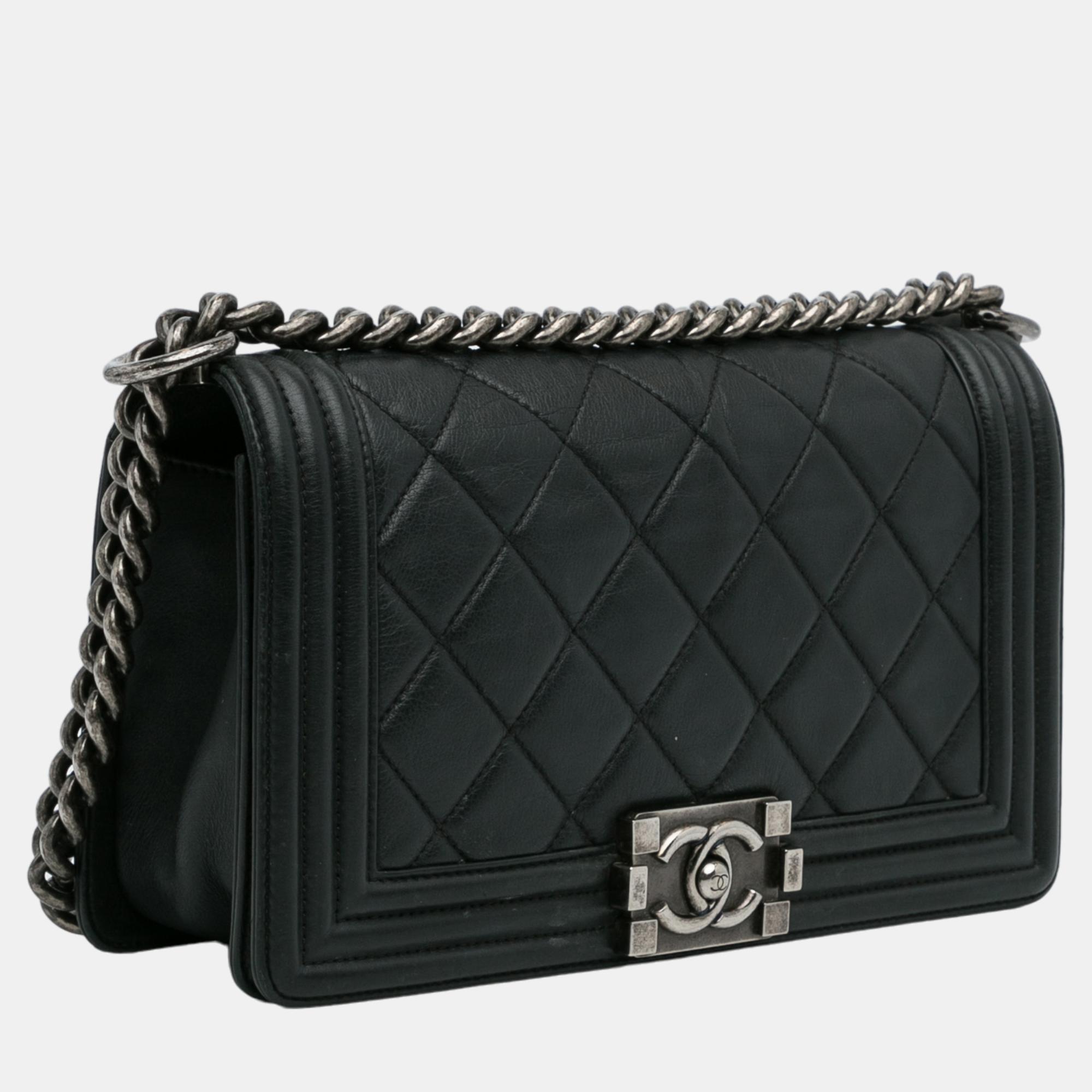 

Chanel Black Small Lambskin Boy Flap