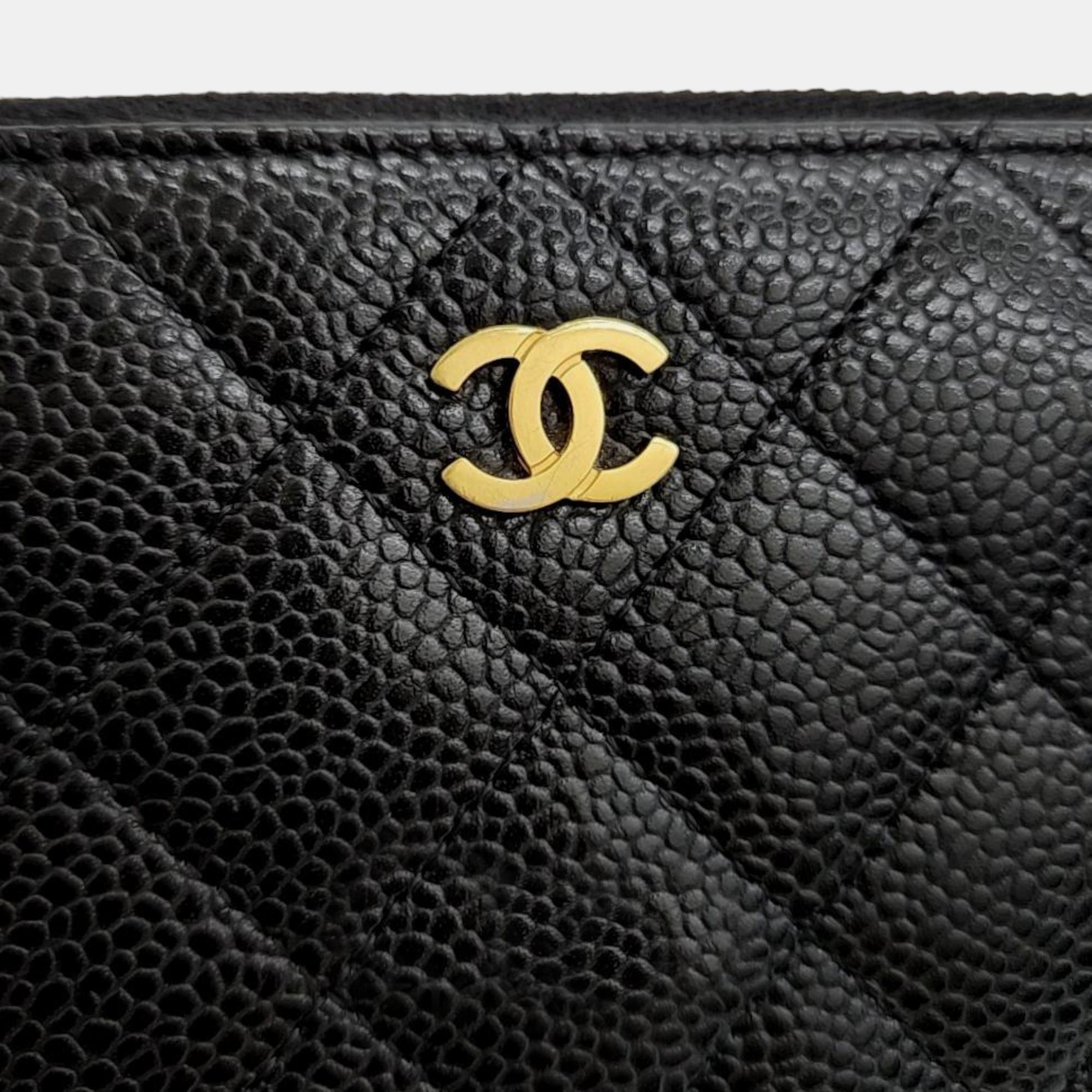 

Chanel Black caviar long wallet