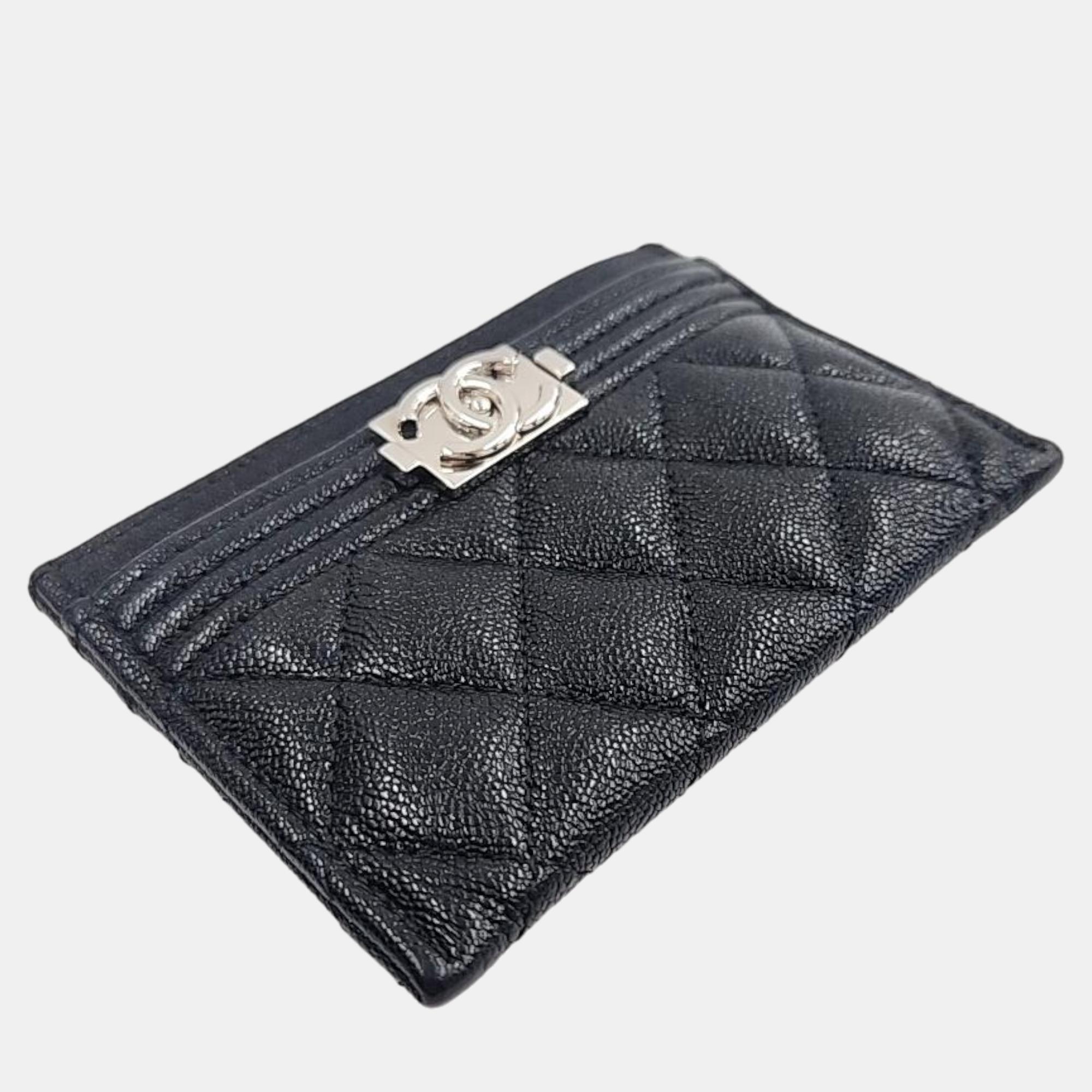 

Chanel Black Caviar Boy Card Wallet A84431