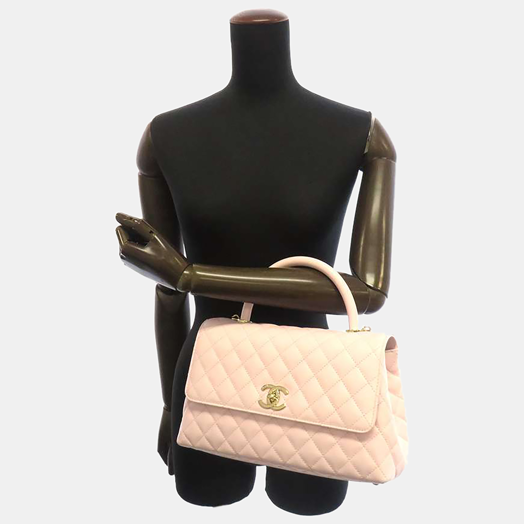 

Chanel Pink Leather Medium Coco Top Handle Bag