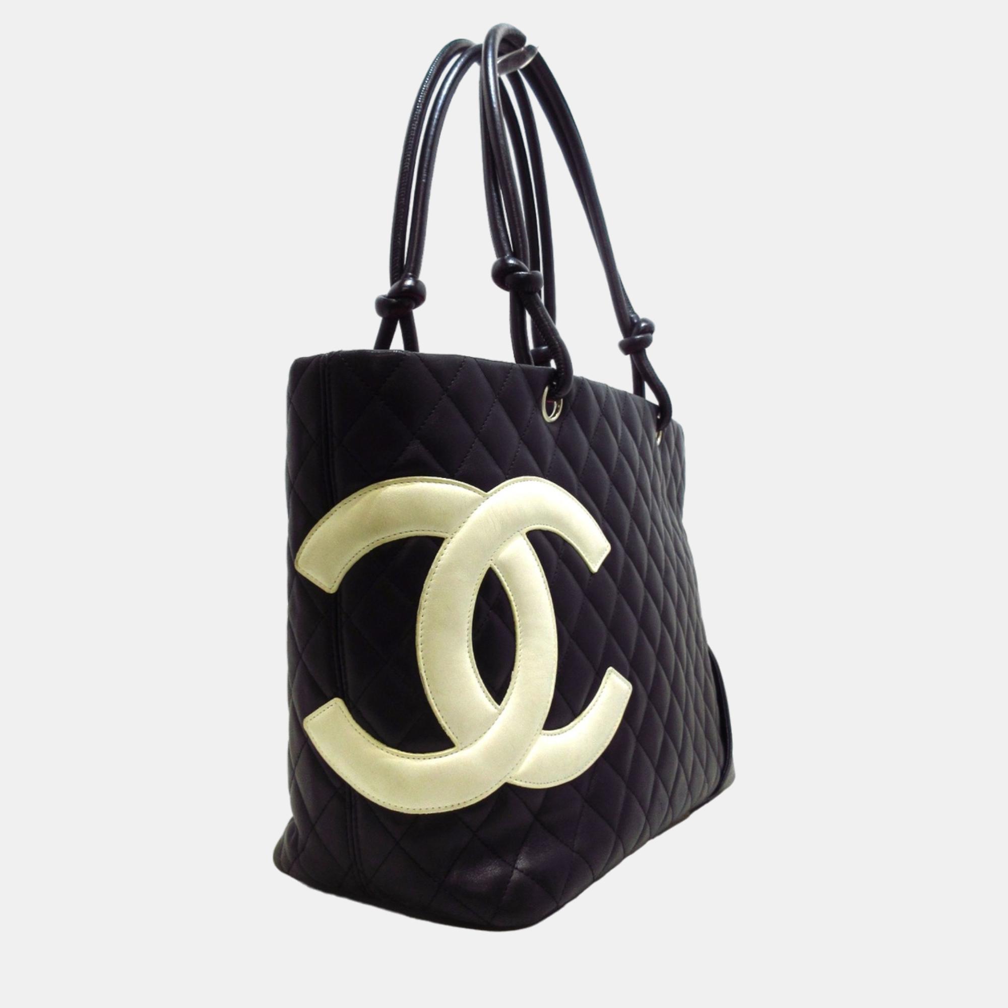 

Chanel Black Leather CC Cambon Ligne tote bag