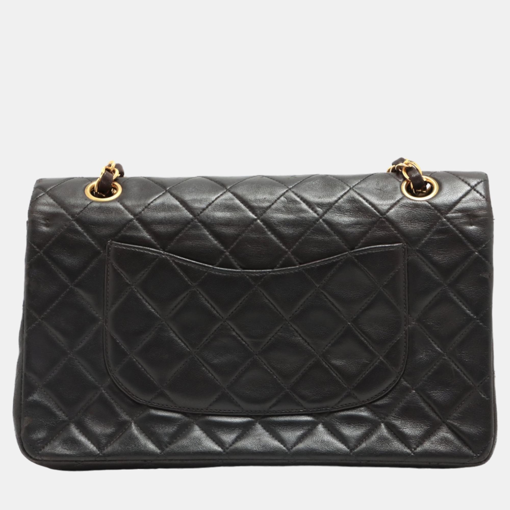 

Chanel Black Leather CC Double Flap bag