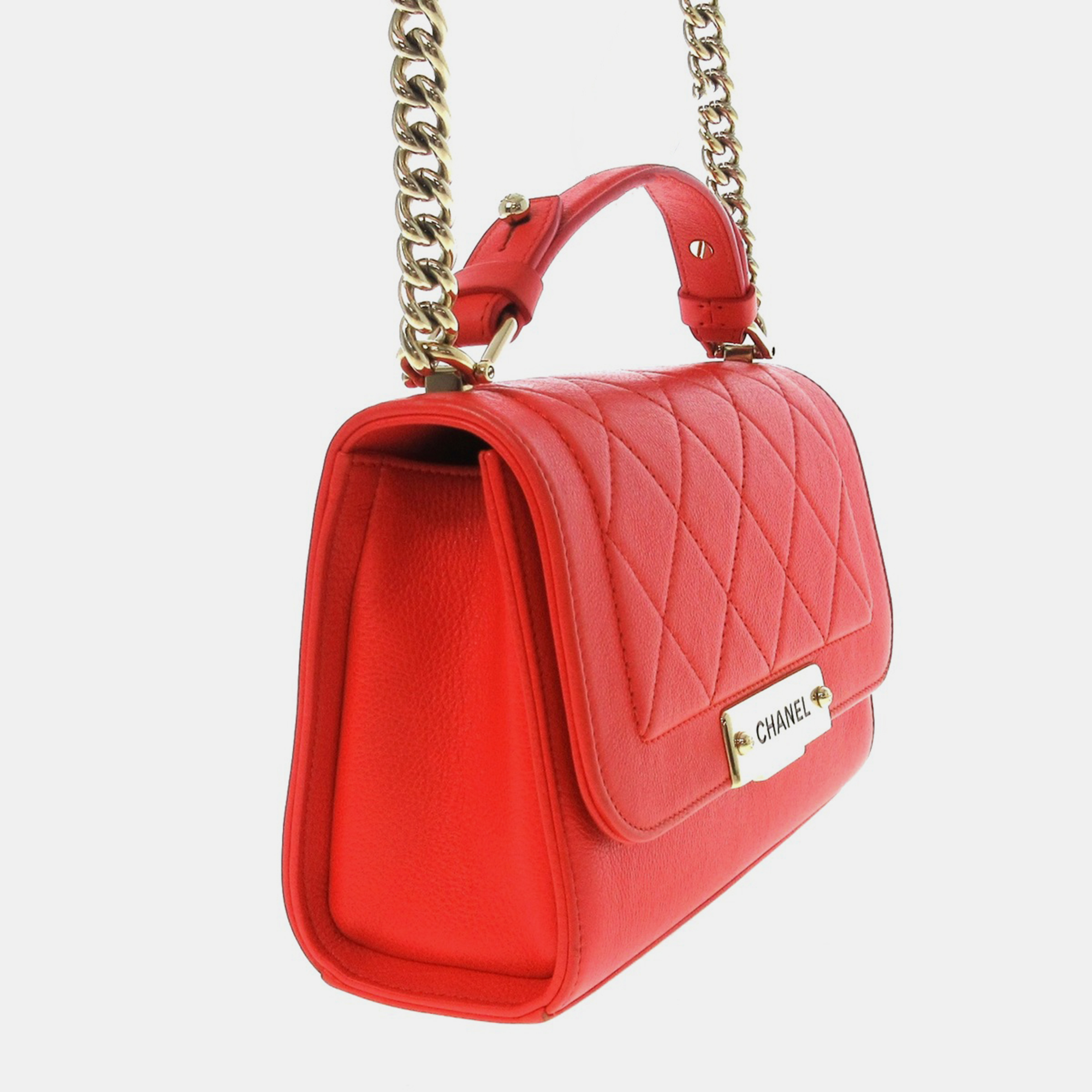 

Chanel Red Leather Top Handle bag