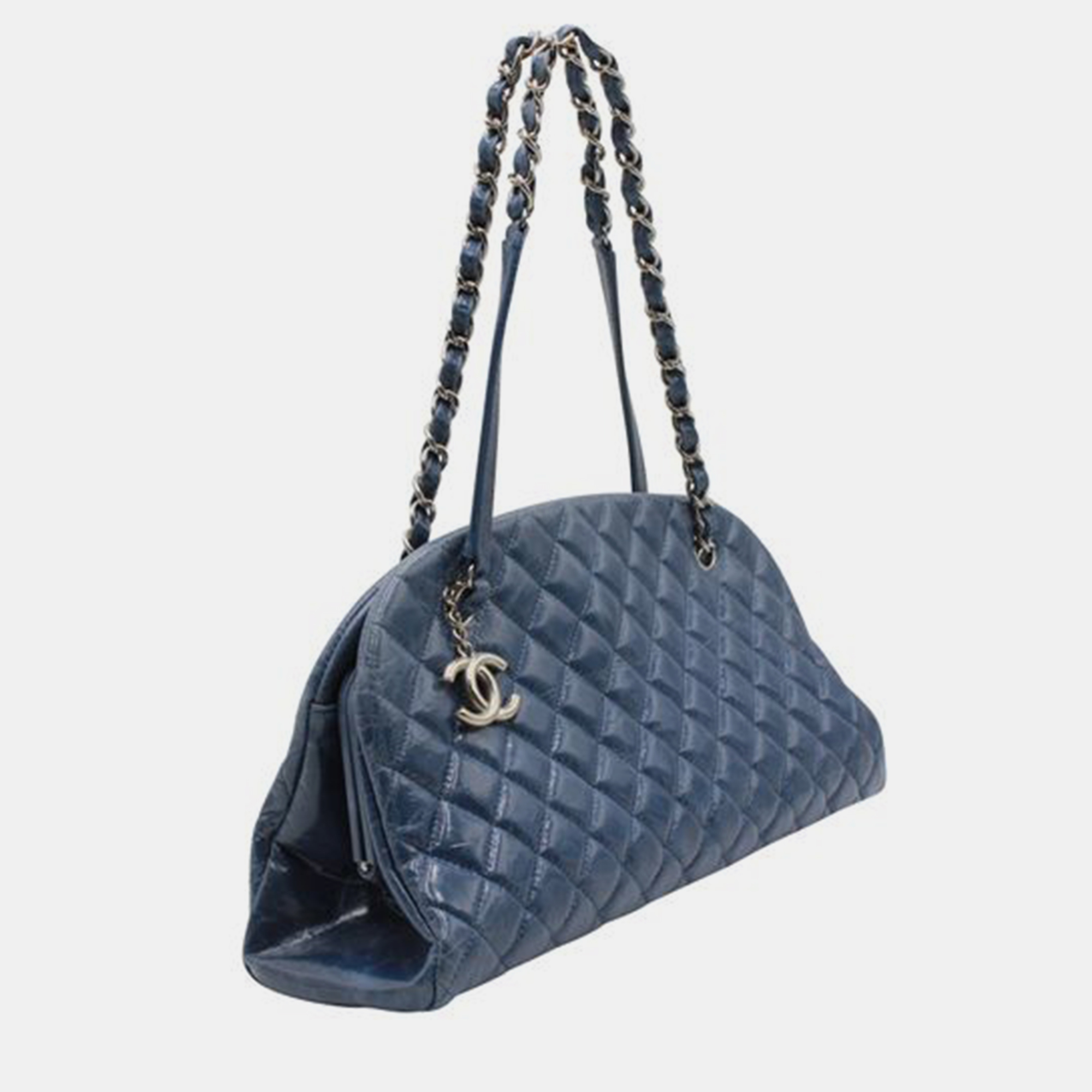 

CHANEL Dark Blue Quilted Mademoiselle Leather Bag 2011 SHOULDER BAGS