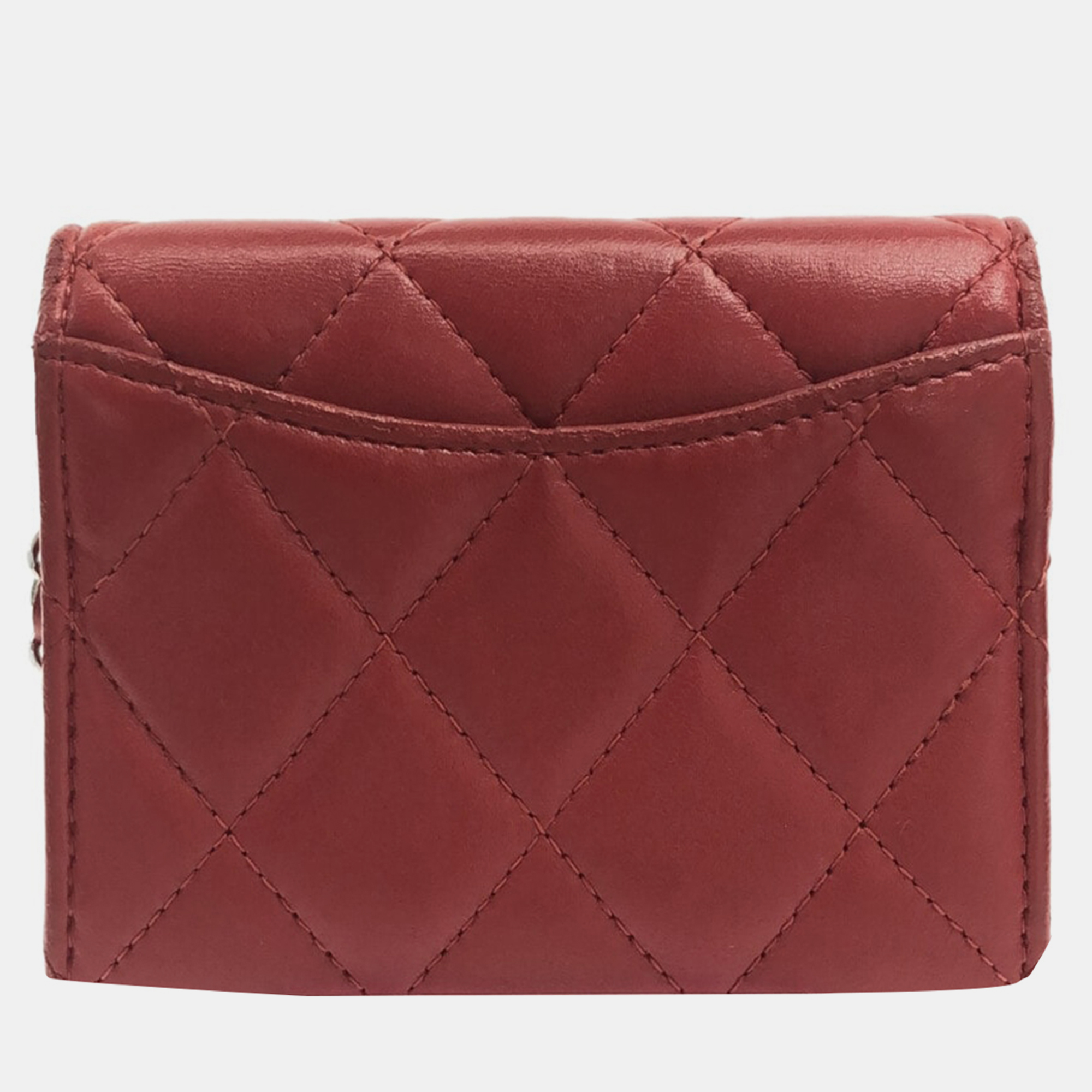 

Chanel Classic Flap Lambskin Card Holder on Chain, Red