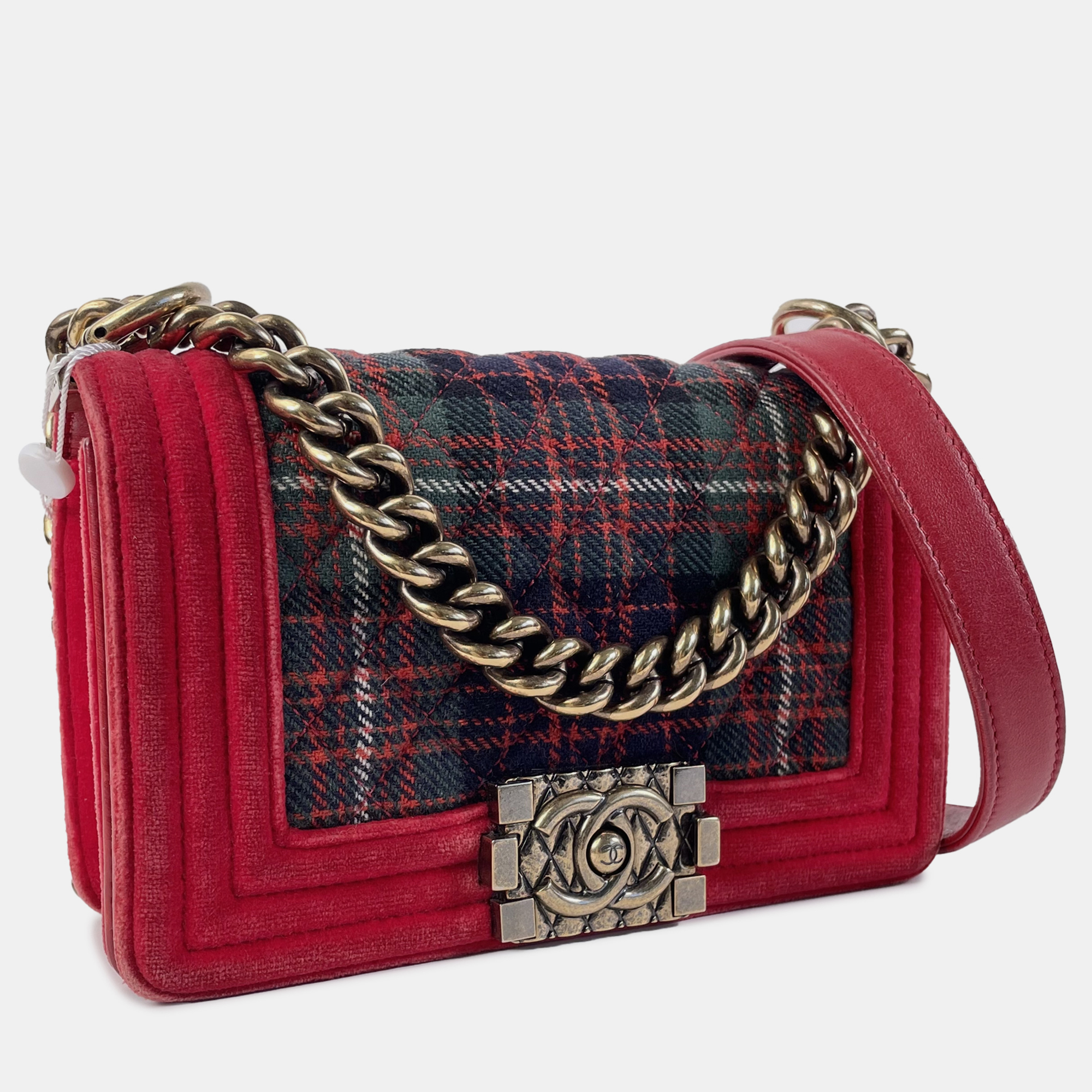 

Chanel Small Velvet Boy Crossbody Bag, Red