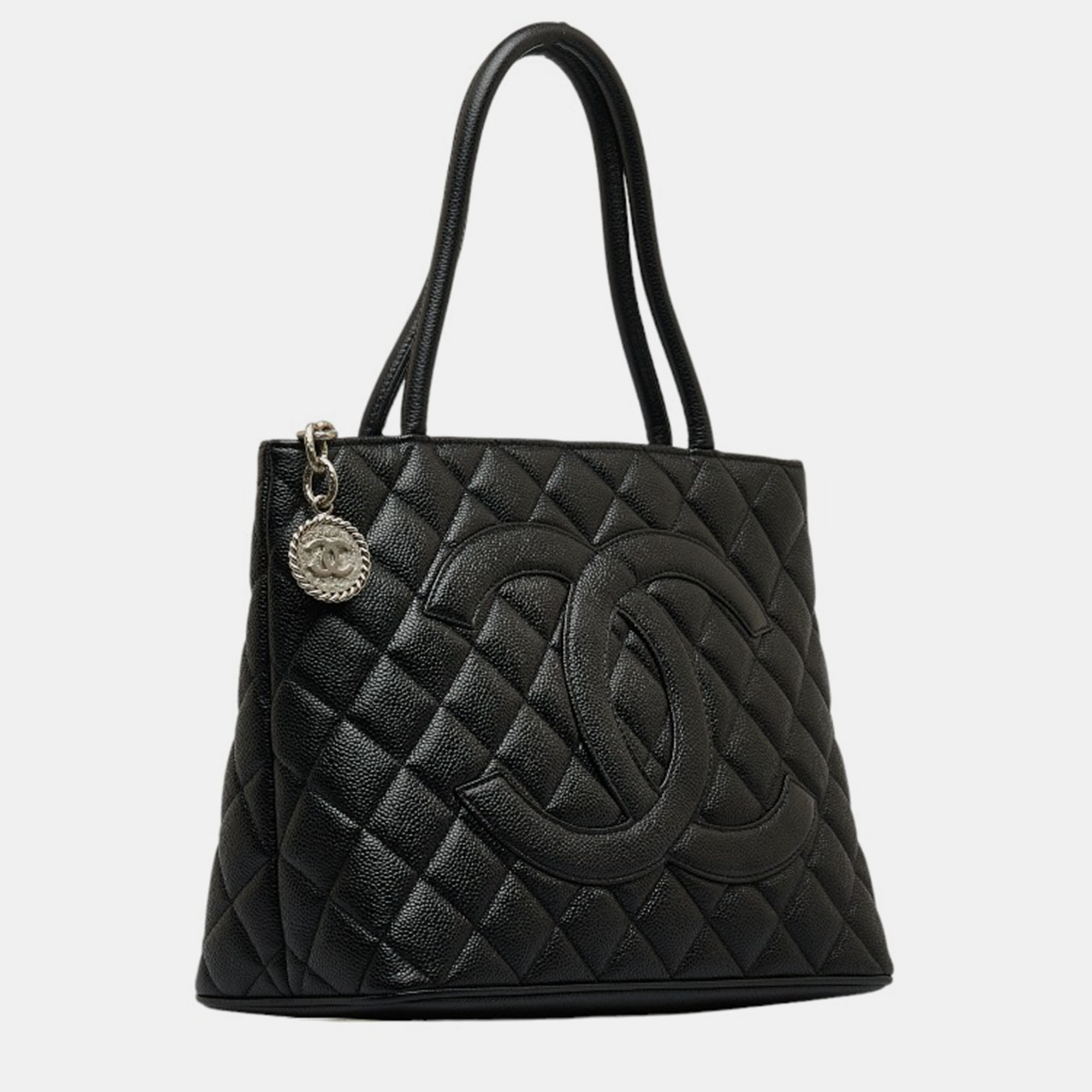 

Chanel Black Caviar Leather CC Medallion Tote