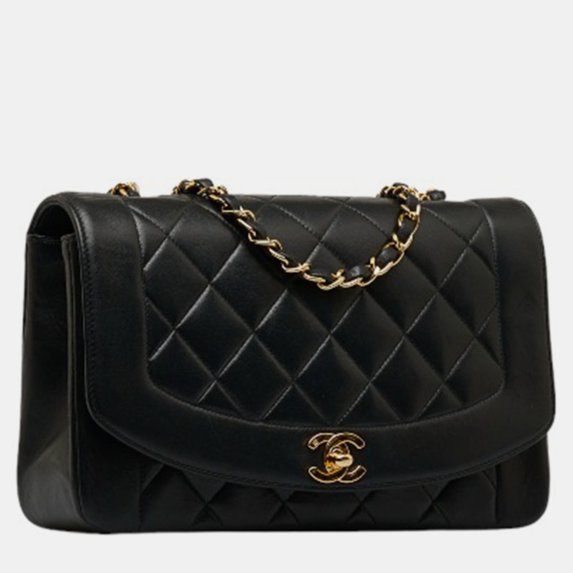

Chanel Black Leather Diana Flap Crossbody Bag