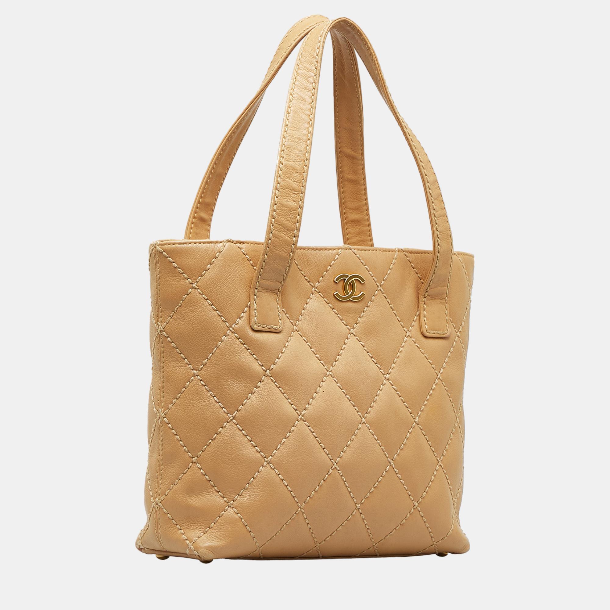 

Chanel Brown CC Wild Stitch Handbag