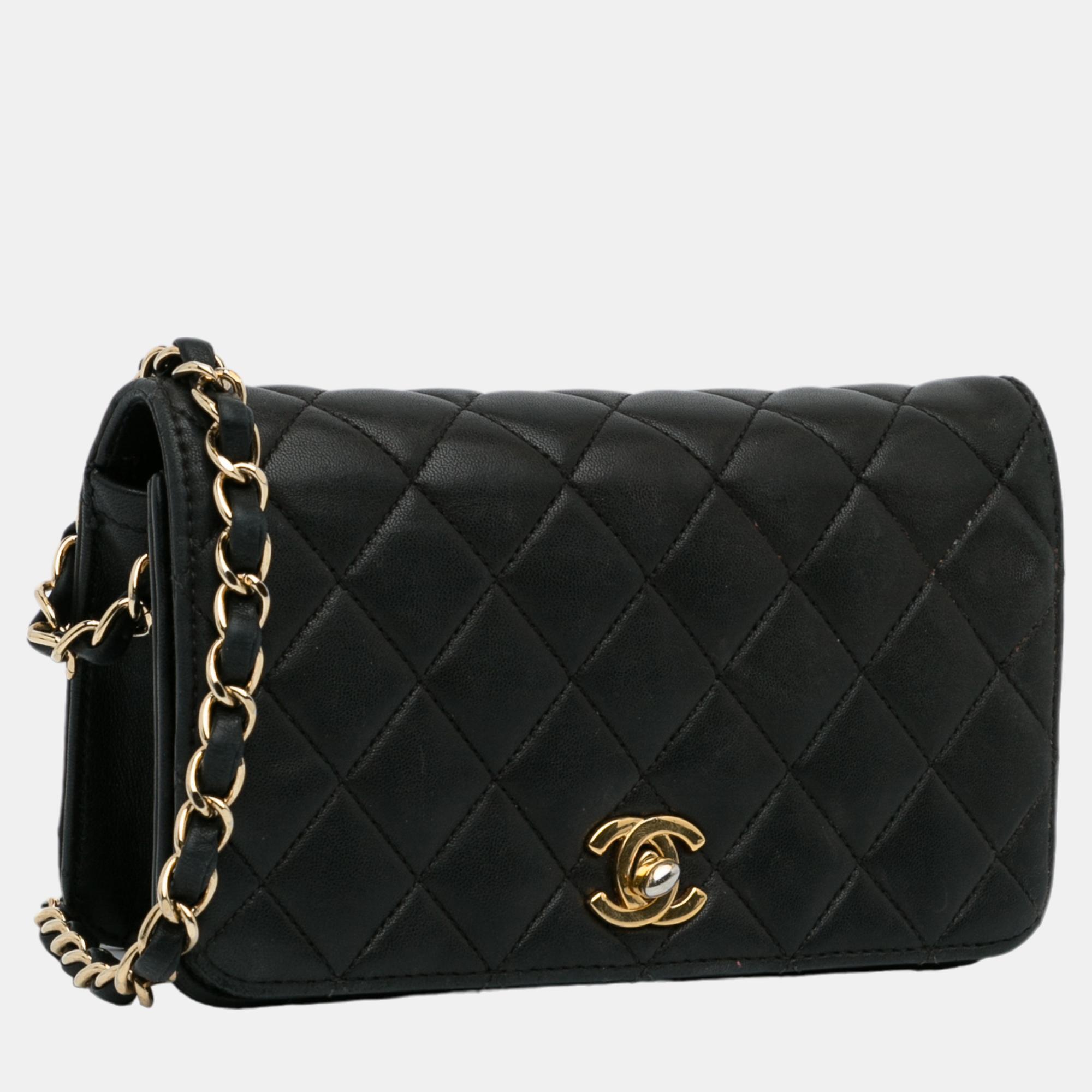 

Chanel Black Mini Full Flap Crossbody