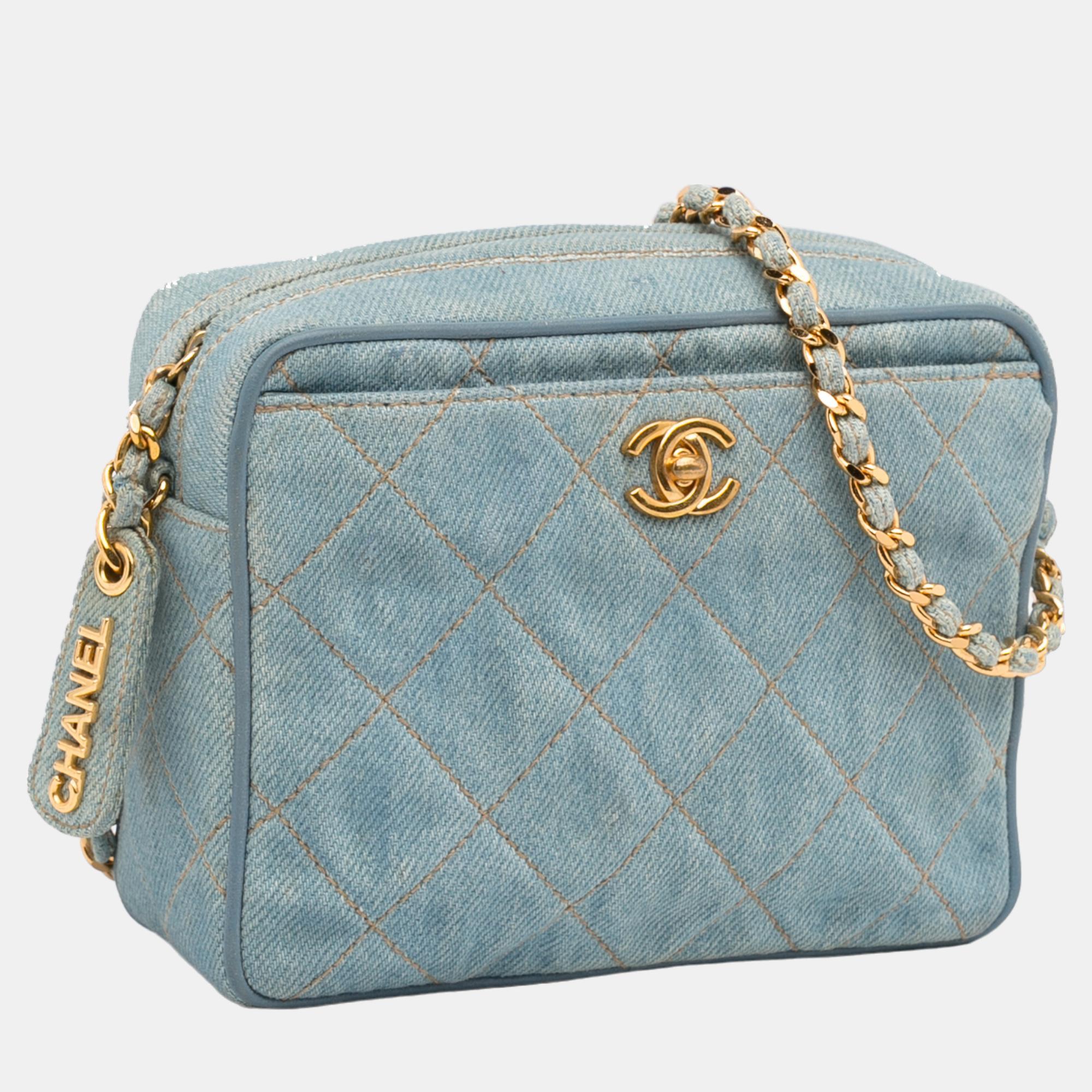 

Chanel Blue CC Denim Crossbody Bag