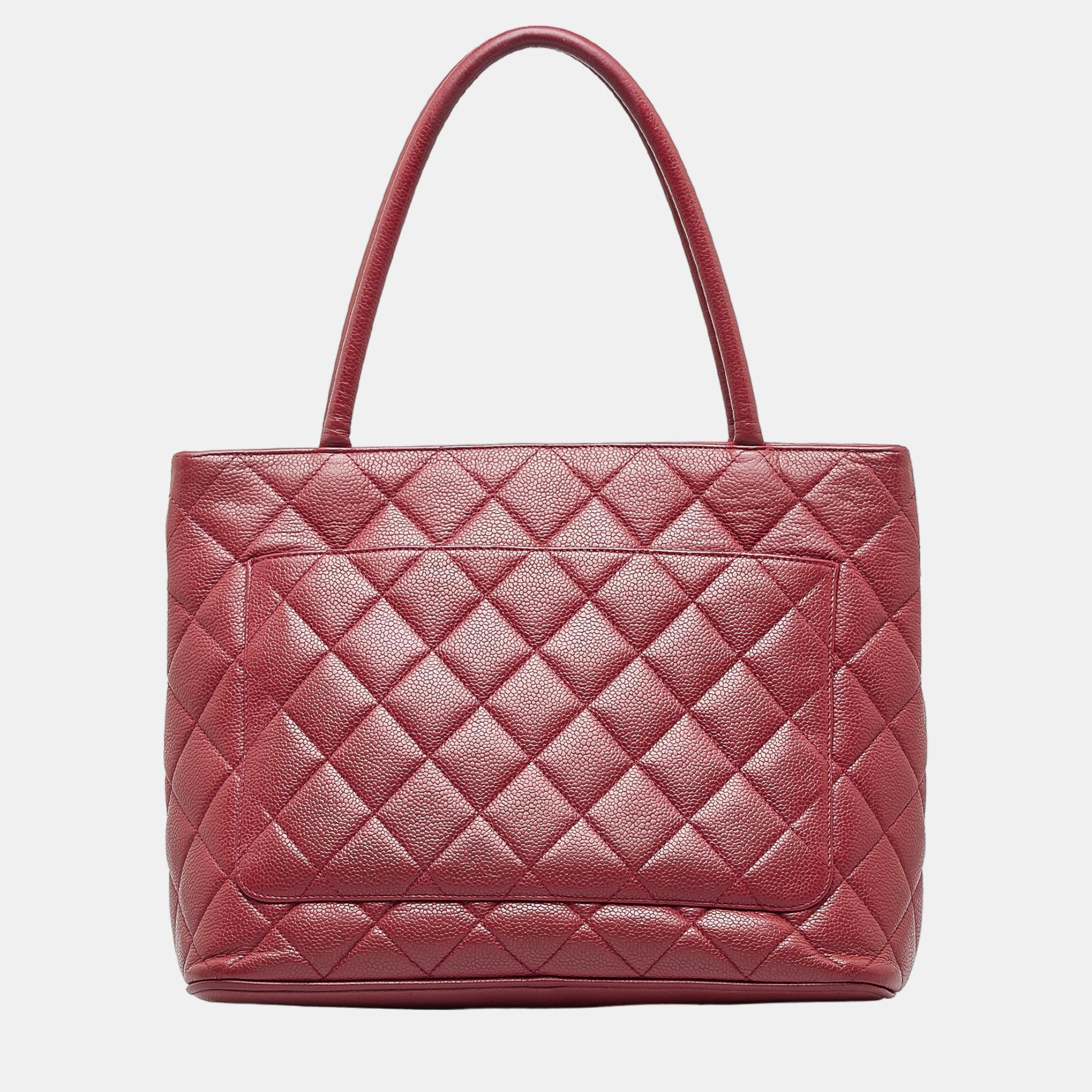 CHANEL Purple Quilted Caviar Leather Medallion Tote at 1stDibs