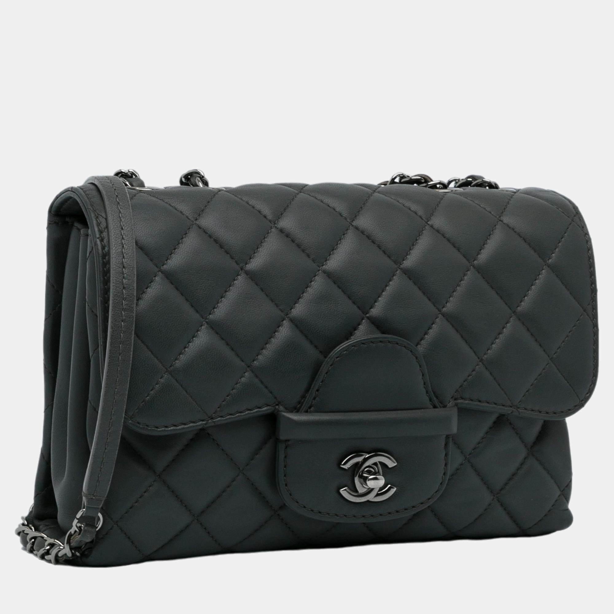 

Chanel Grey Medium Coco Loop Flap Bag