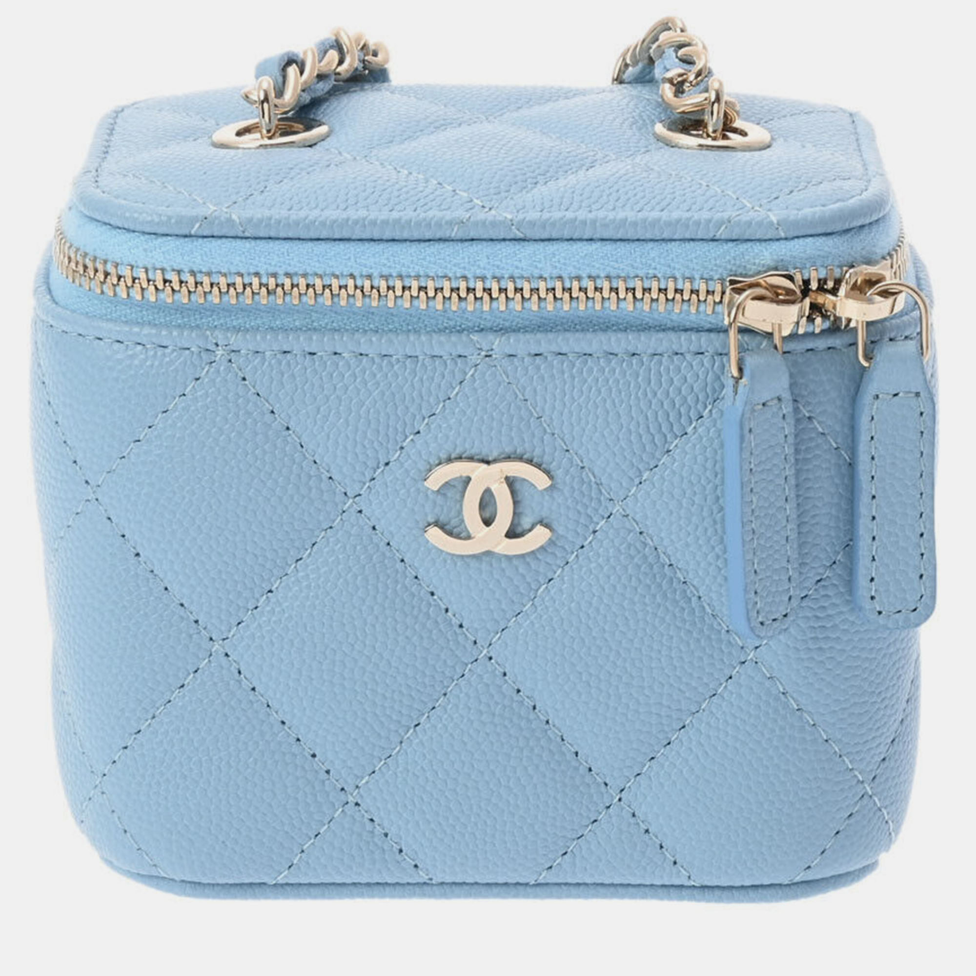 

Chanel Blue Leather CC Vanity Case