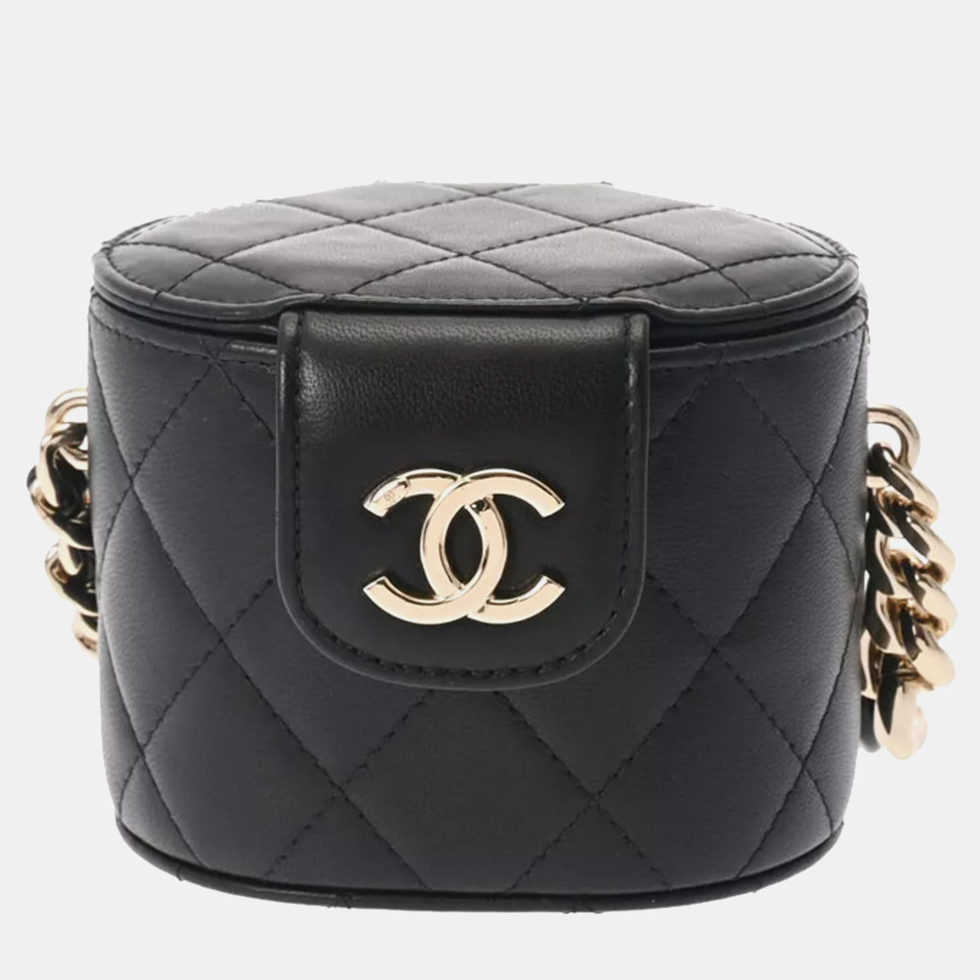 

Chanel Black Leather Mini Vanity Case Clutch Bag