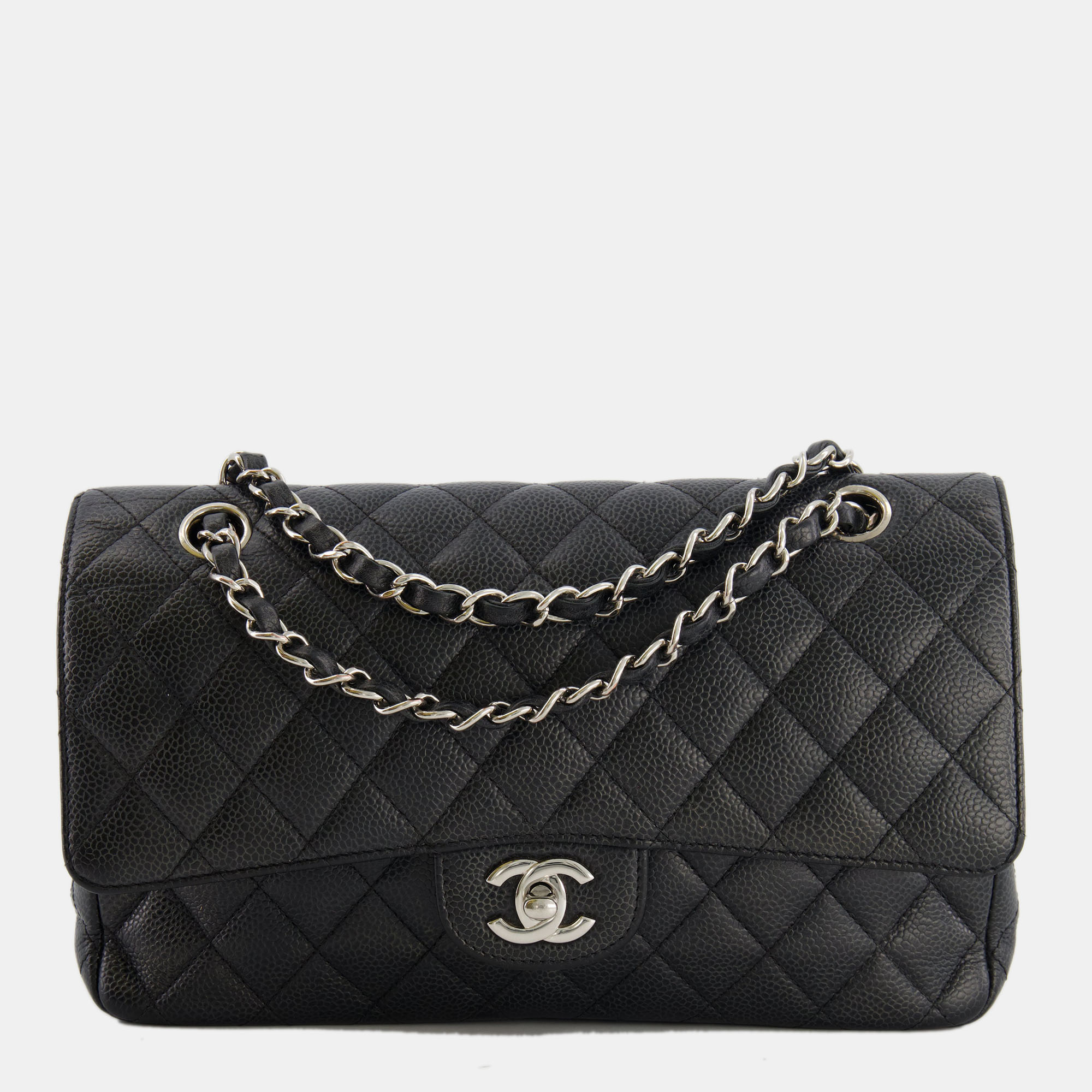 Chanel Black Jumbo Classic Double Flap Bag in Lambskin Leather with ...