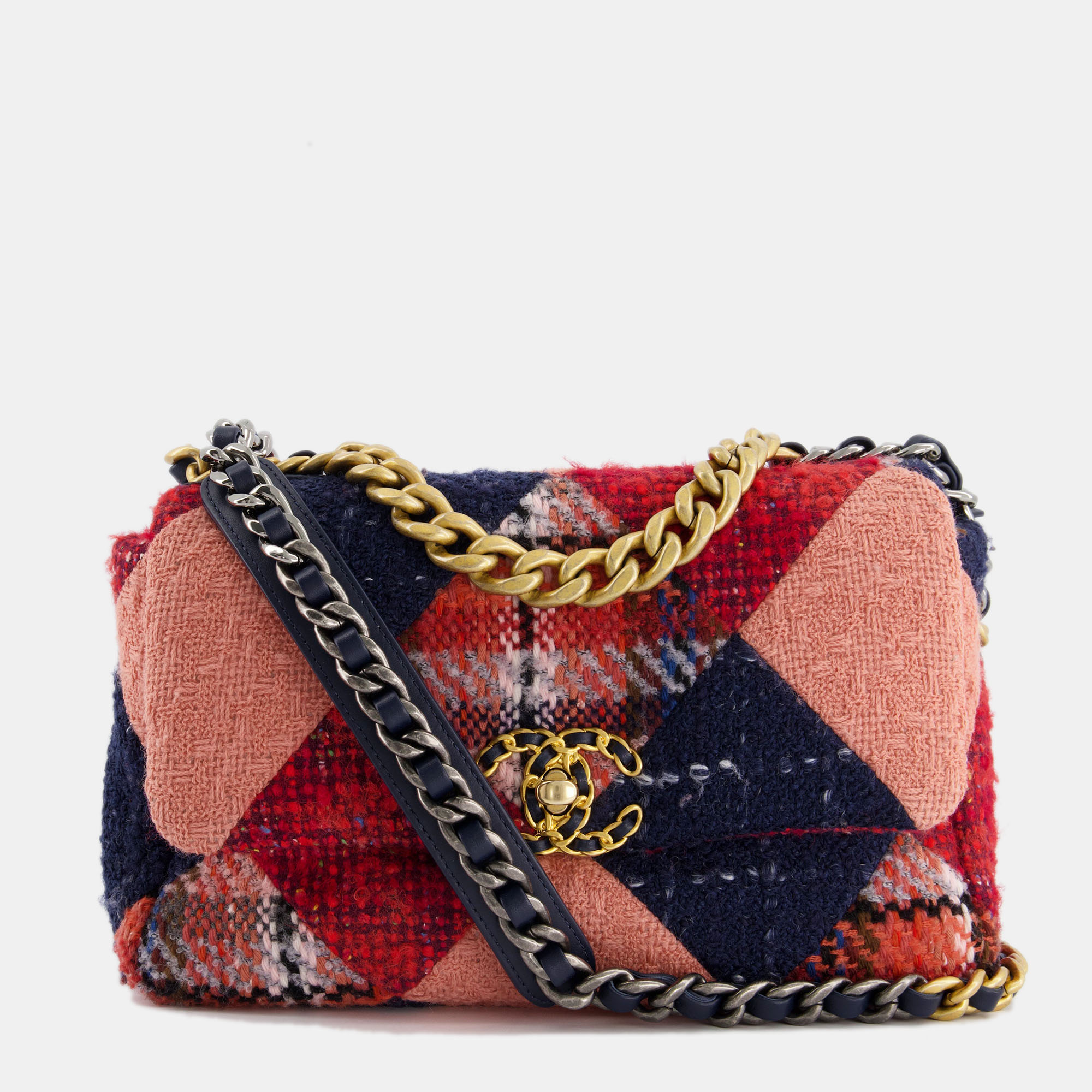 

Chanel 19 Multicoloured Medium Flap Bag in Tweed with Mixed Hardware, Multicolor