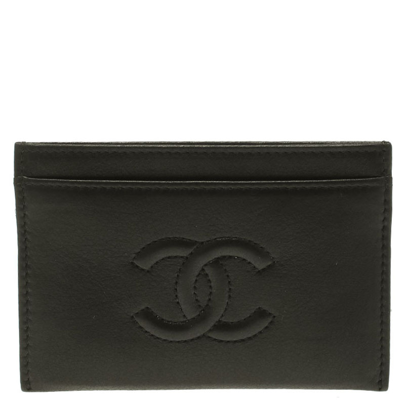 Chanel Black Leather CC Card Holder 