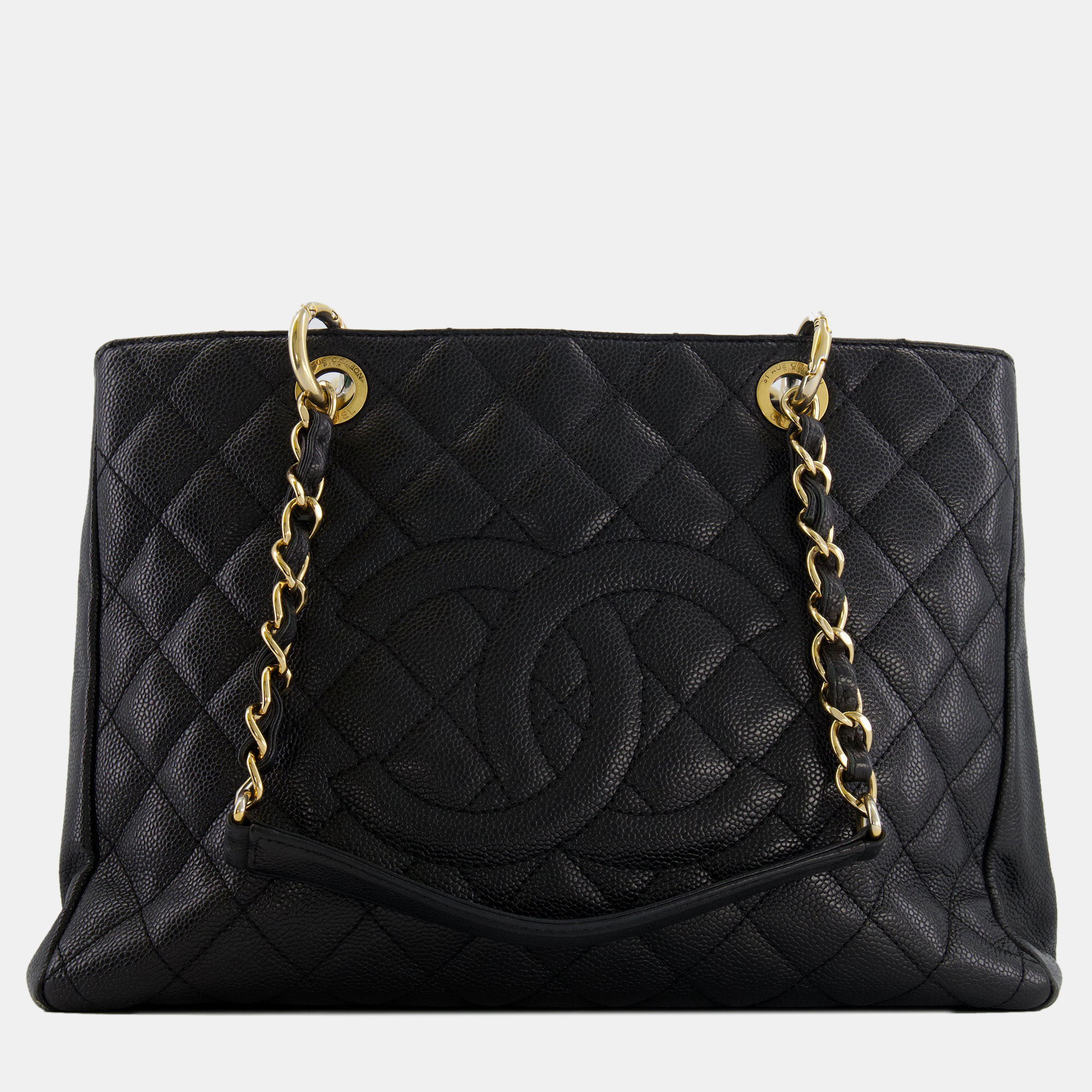

Chanel Black Caviar GST Grand Shopper Tote Bag with Gold Hardware