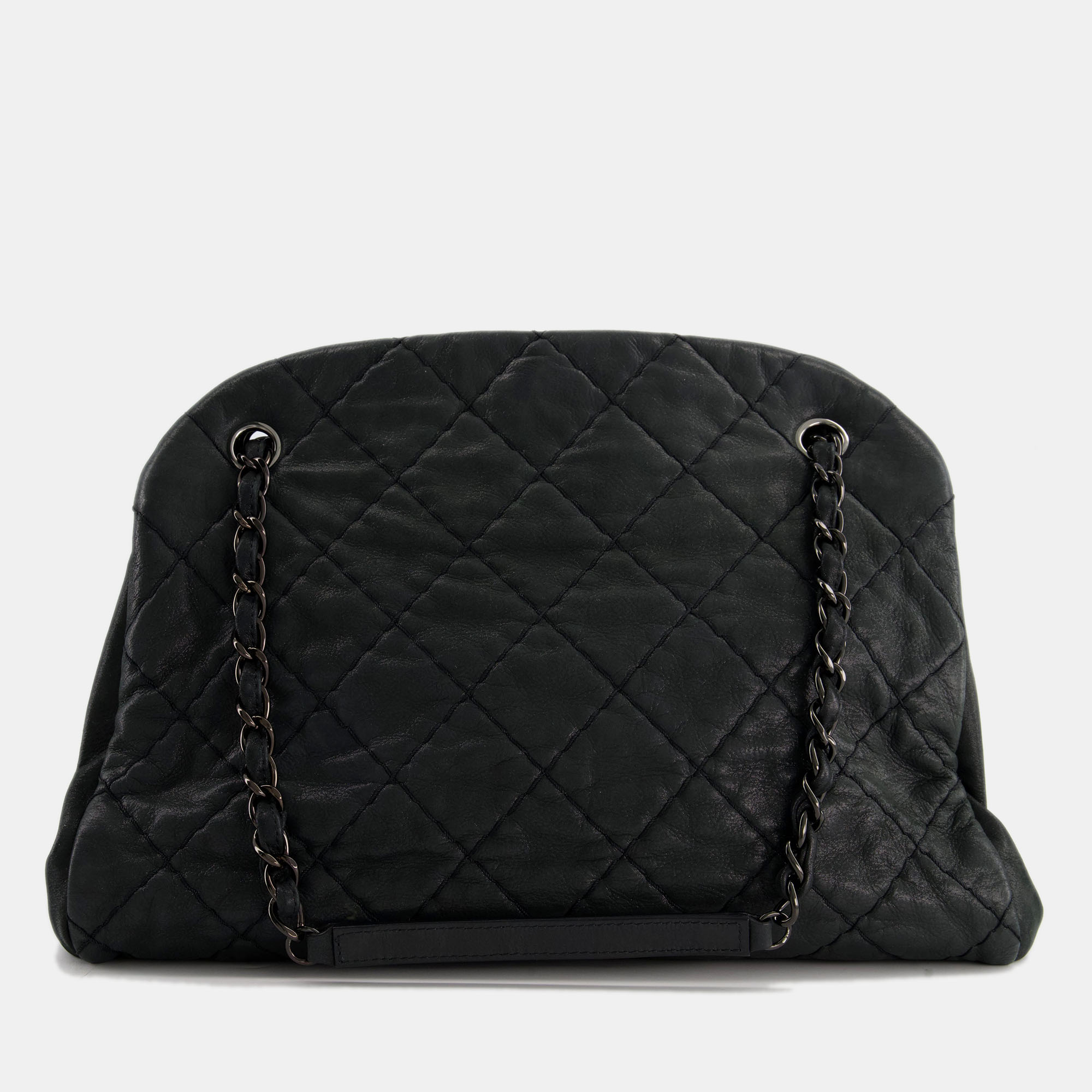 

Chanel Charcoal Shimmer Quilted Lambskin CC Shoulder Bag with So Black Hardware