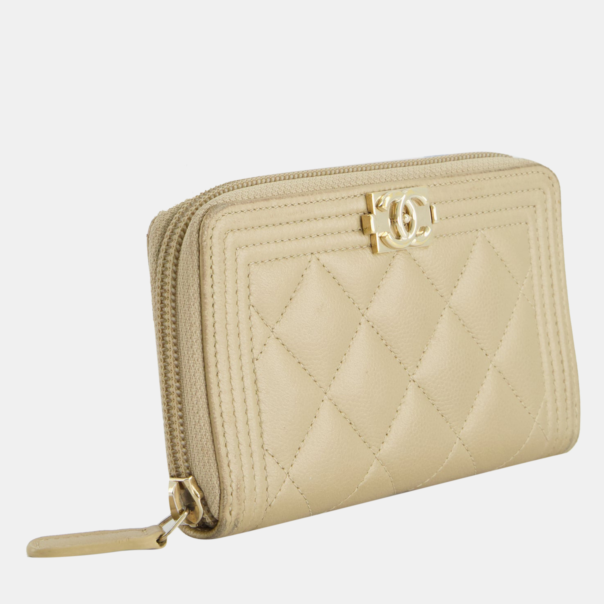 

Chanel Gold Boy Wallet in Caviar Leather with Gold Hardware
