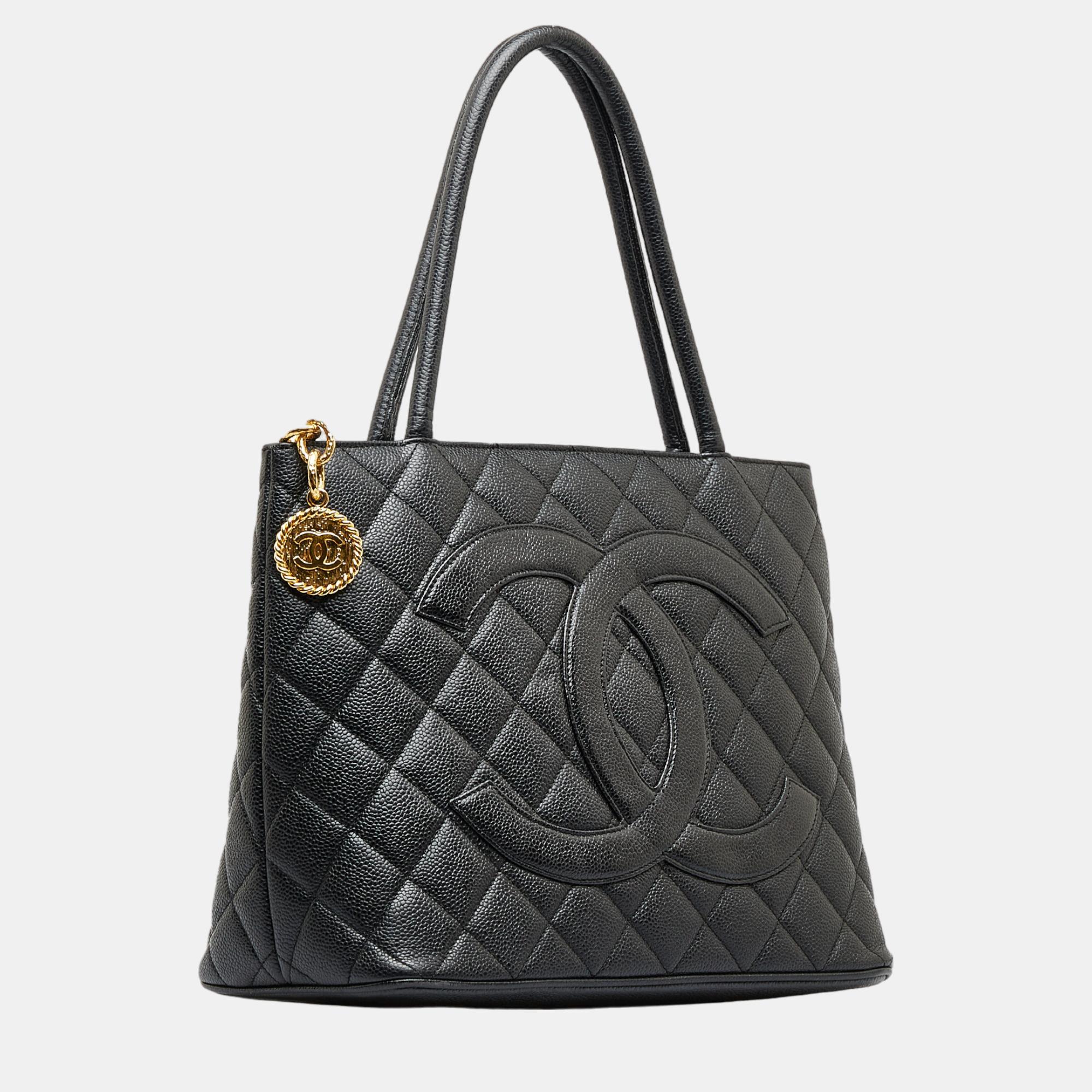 

Chanel Black Caviar Medallion Tote Bag