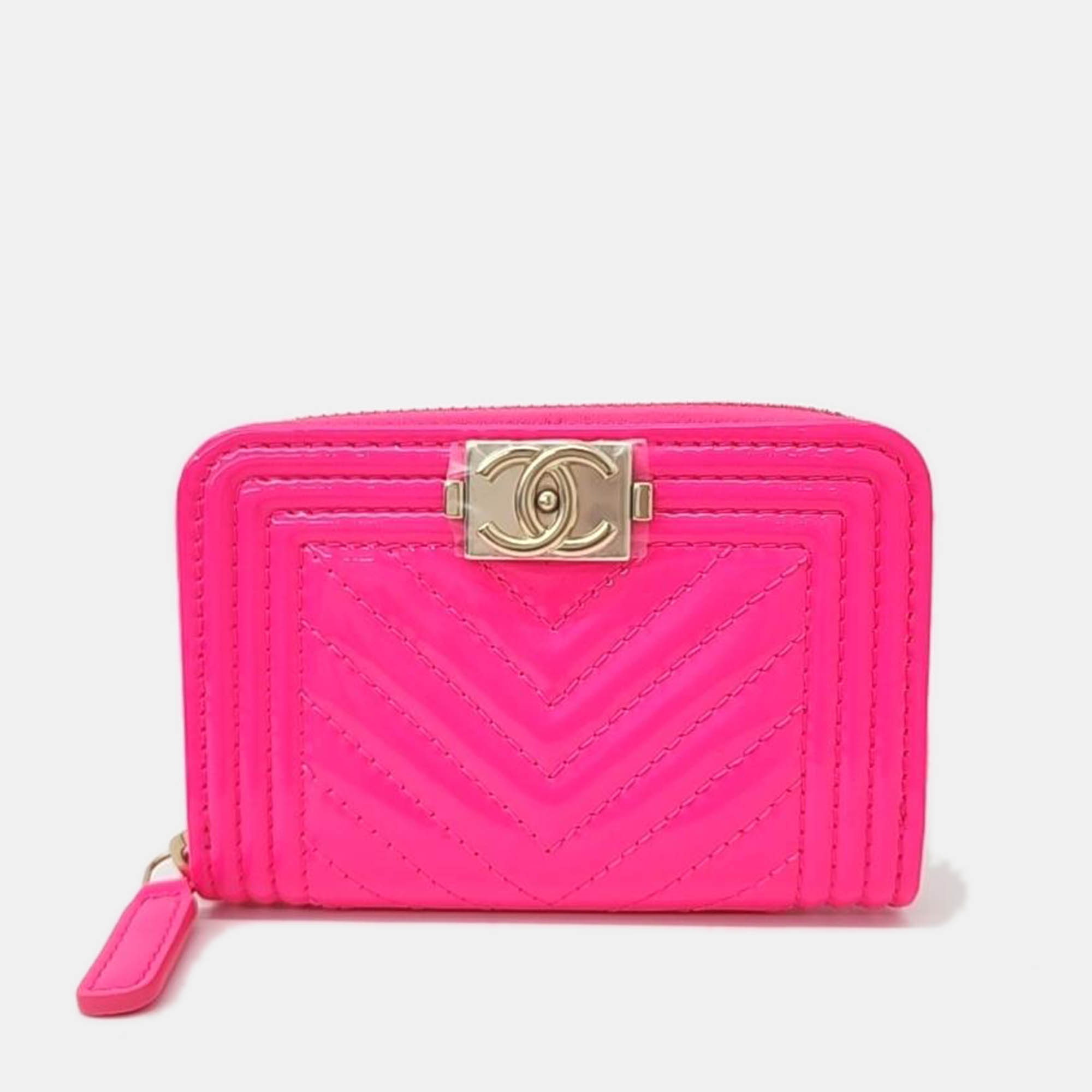 

Chanel Peyton Boy card wallet, Pink