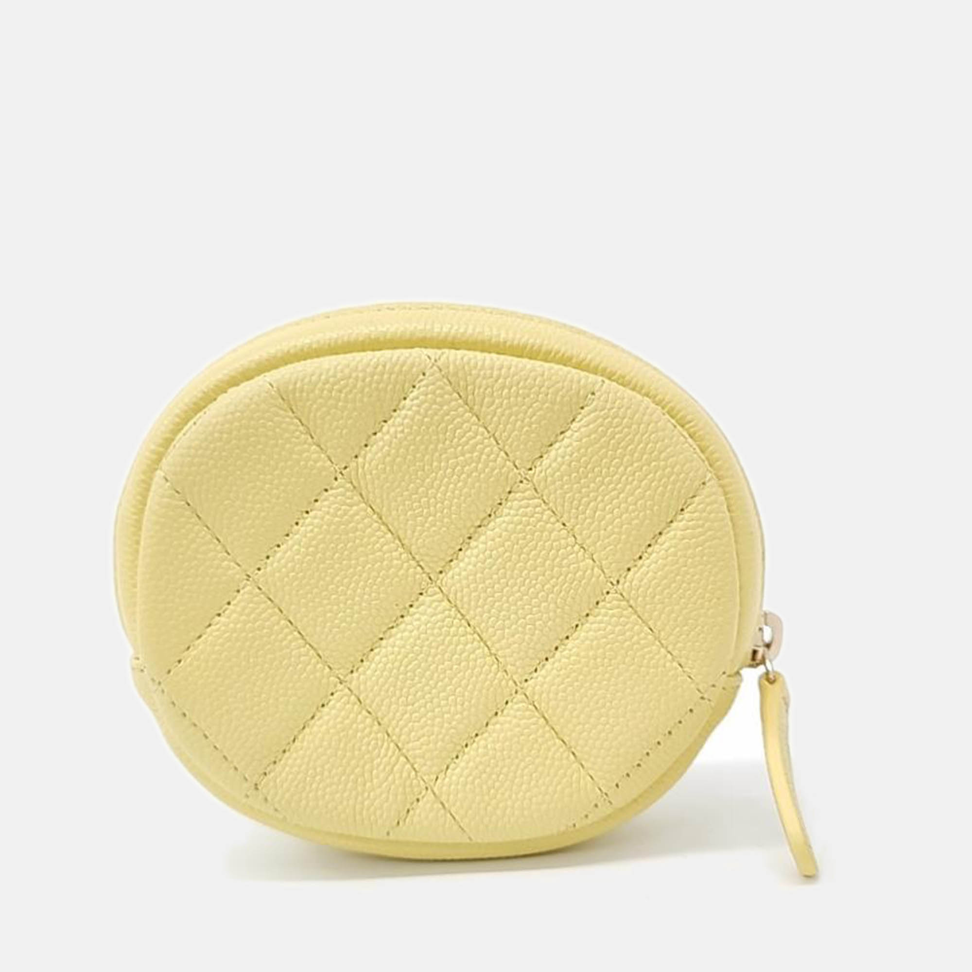 

Chanel Caviar coin purse wallet, Yellow