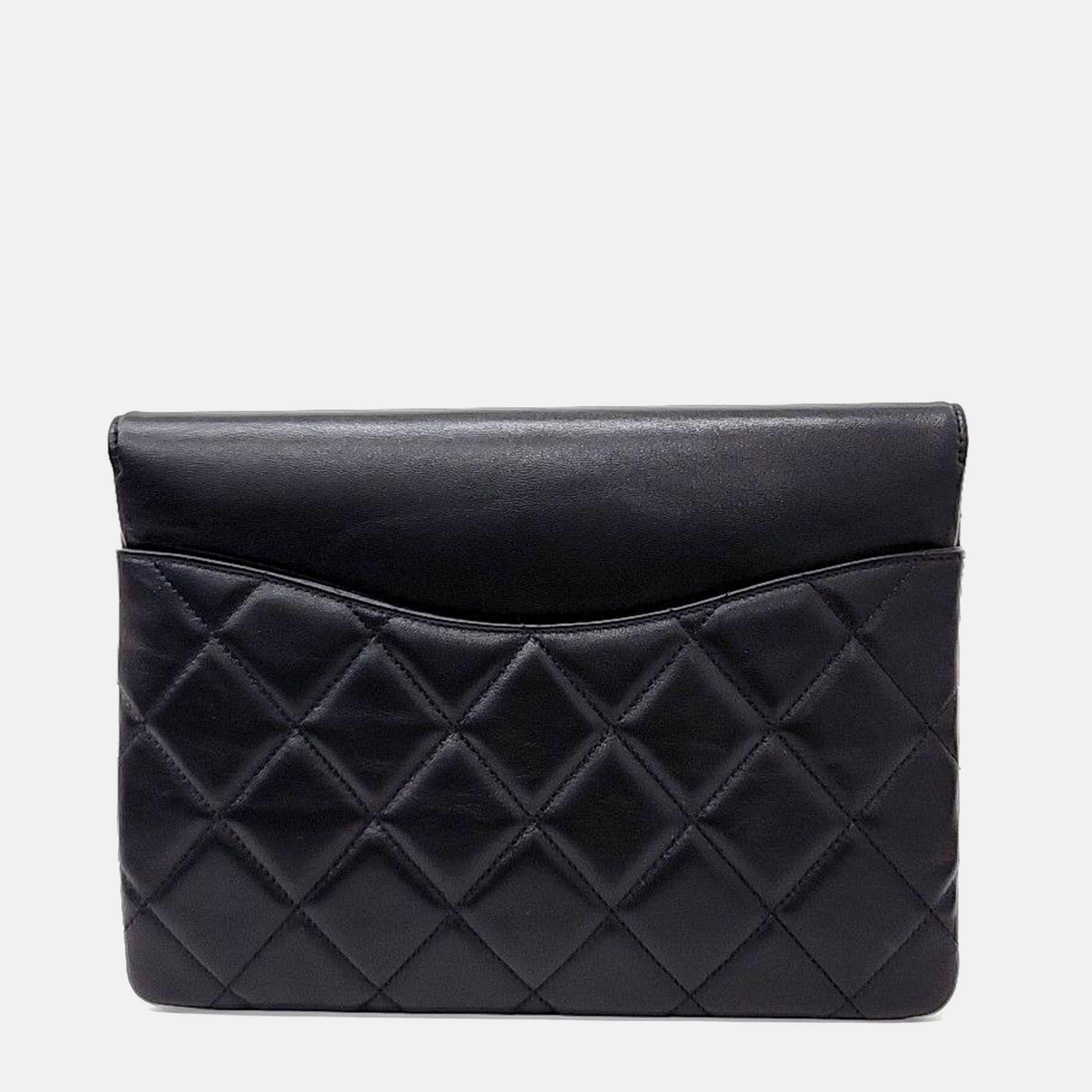 

Chanel Black Leather Flap Clutch bag