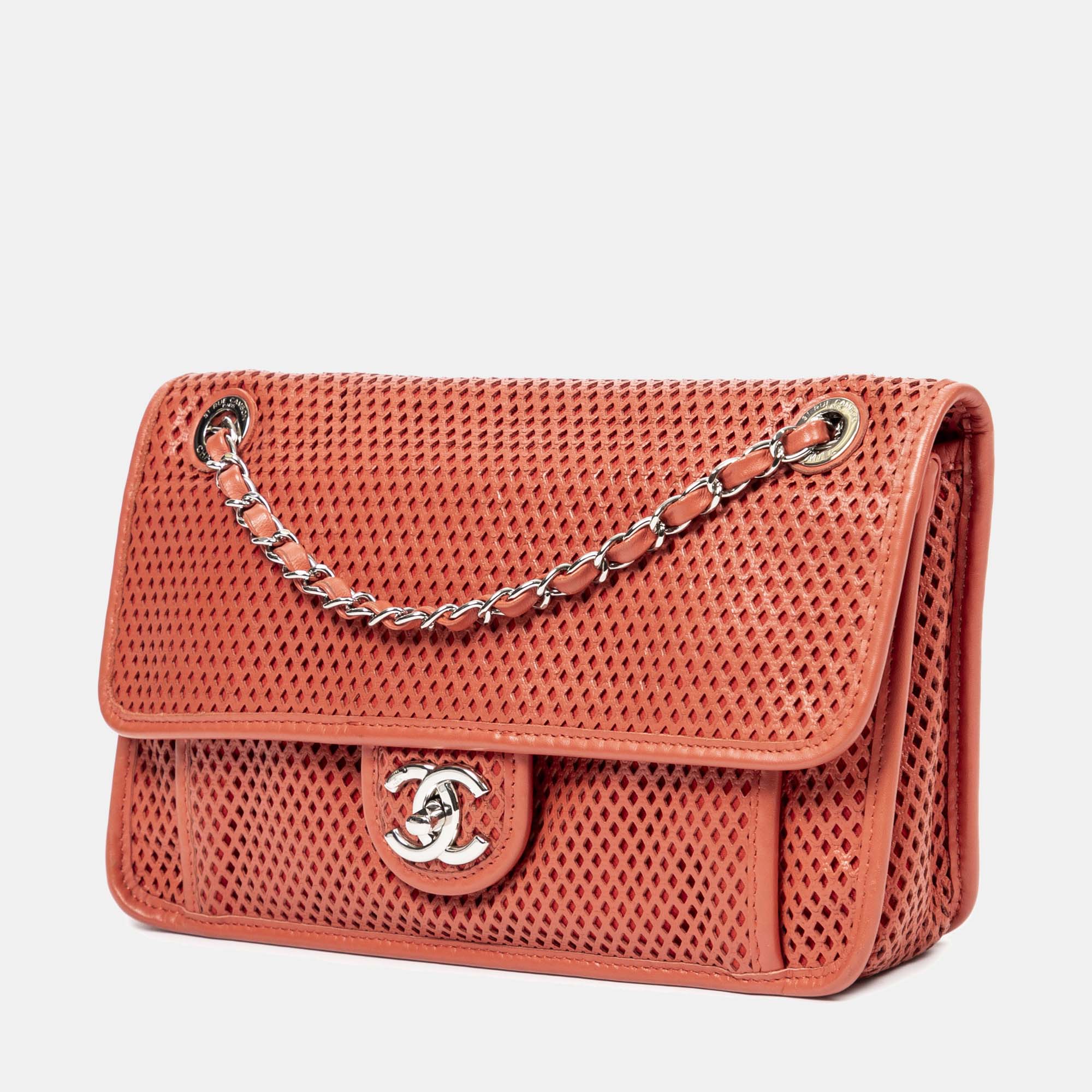 

Chanel Orange Leather Up In The Air Flap