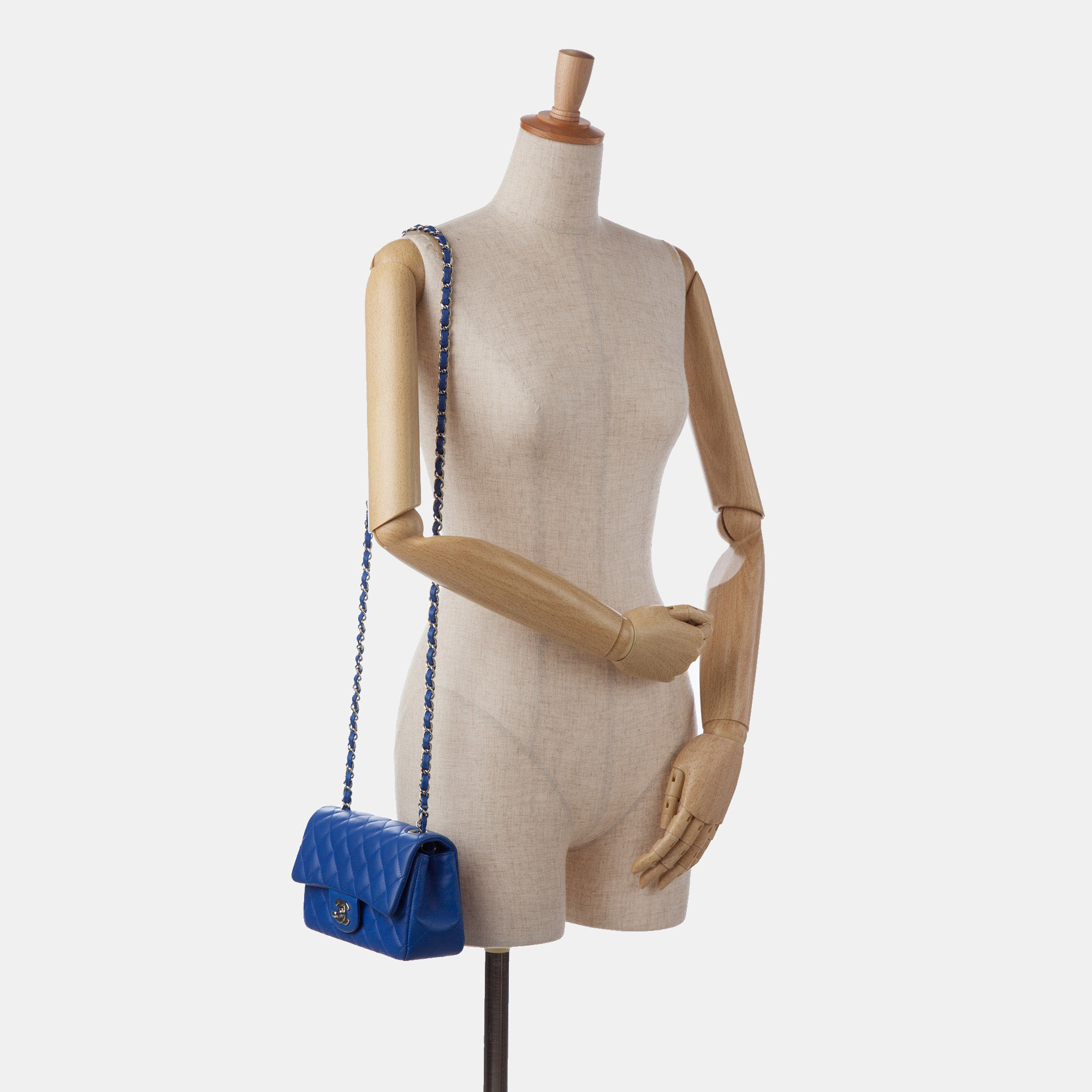 

Chanel Mini Classic Lambskin Rectangular Single Flap, Blue