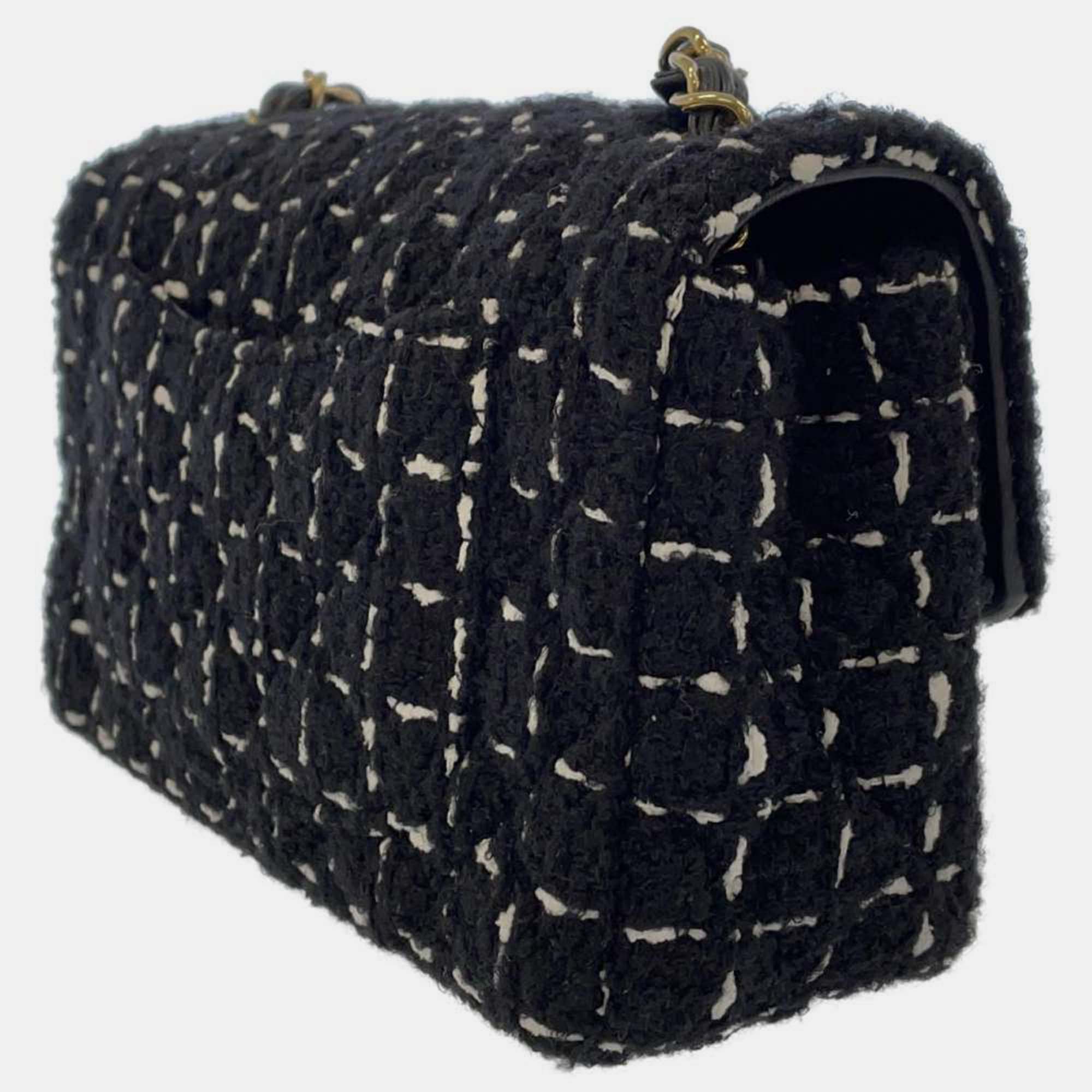 

Chanel Black Tweed Flap Bag
